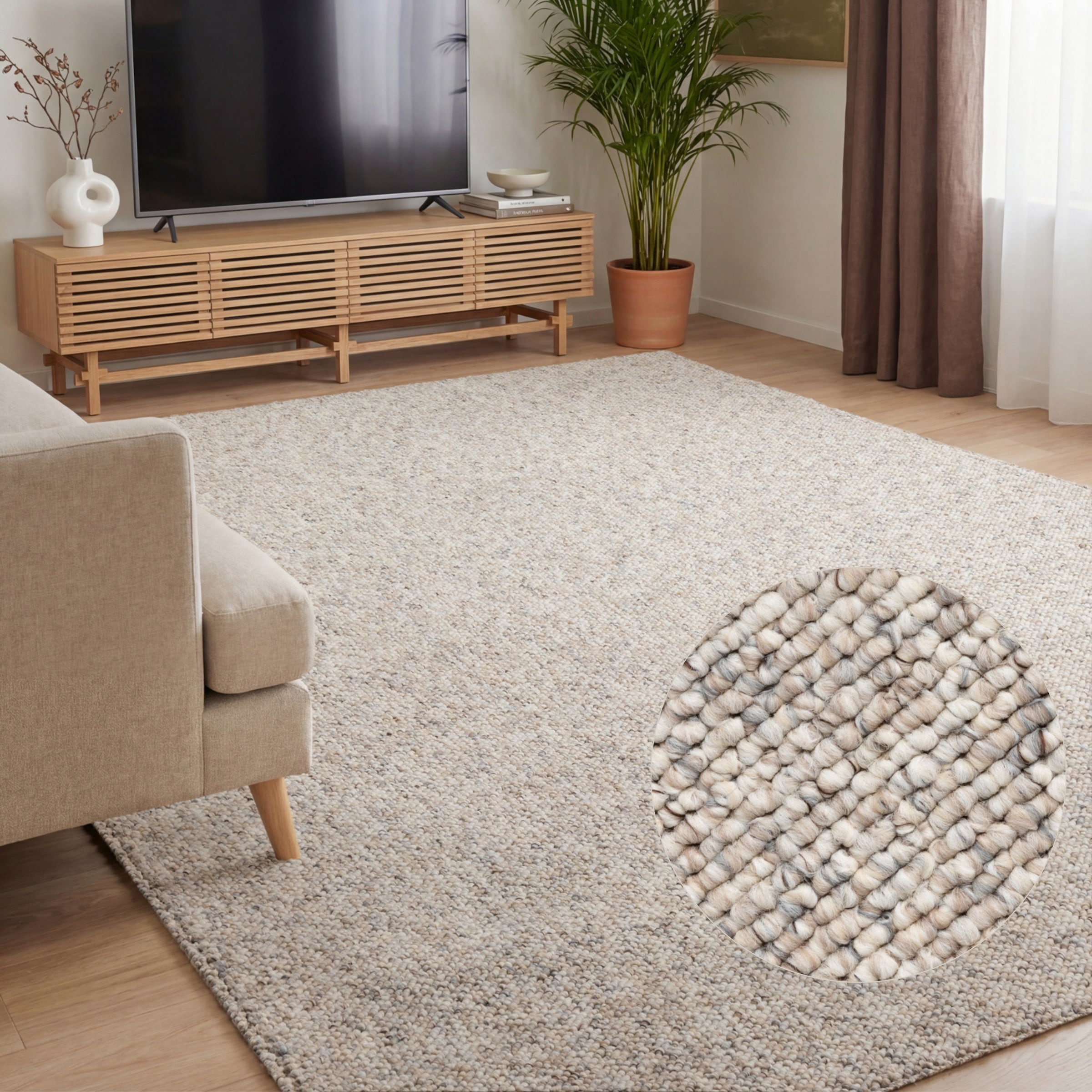 ELLE DECORATION Teppich »Rocco« rechteckig 10 mm Höhe Läufer, waschbar, Wohnzimmer, Esszimmer, Woll-Optik