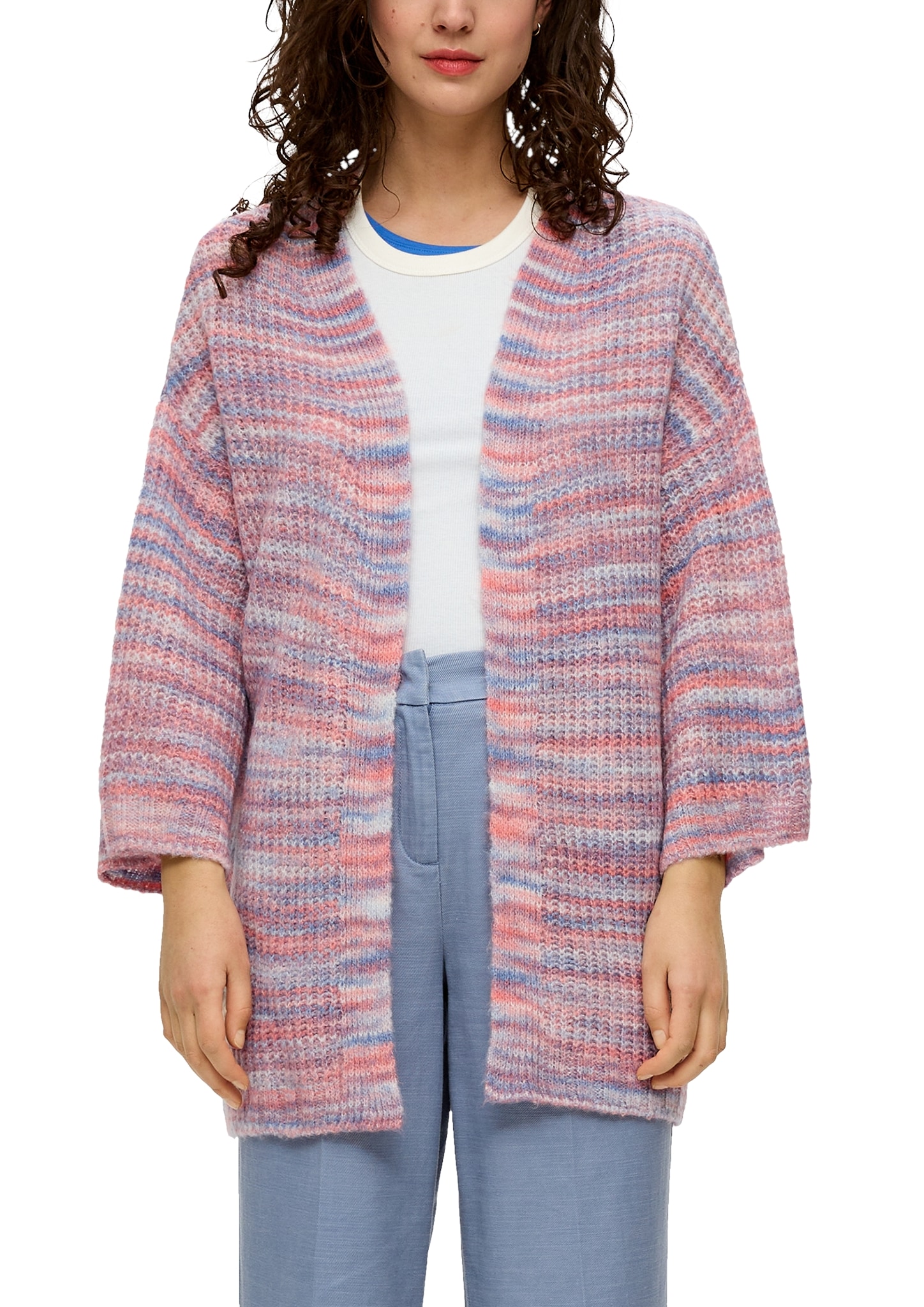 Cardigan, in Woll-Optik und 3/4 Arm