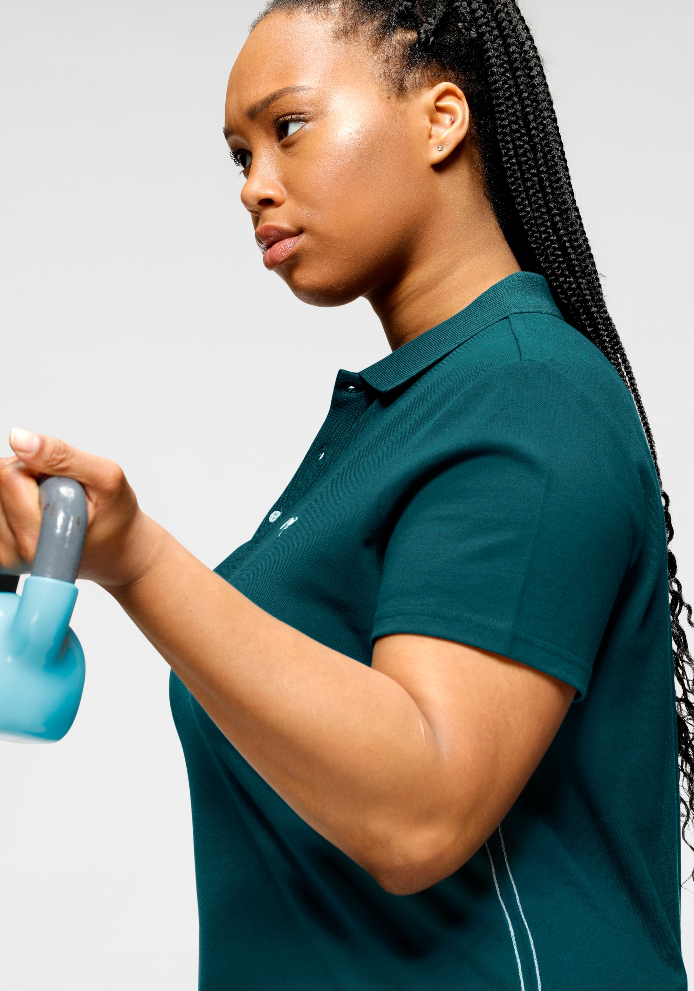 KangaROOS Poloshirt Kurzarm,  unifarben,  Polokragen,  aus Baumwolle, große Größen