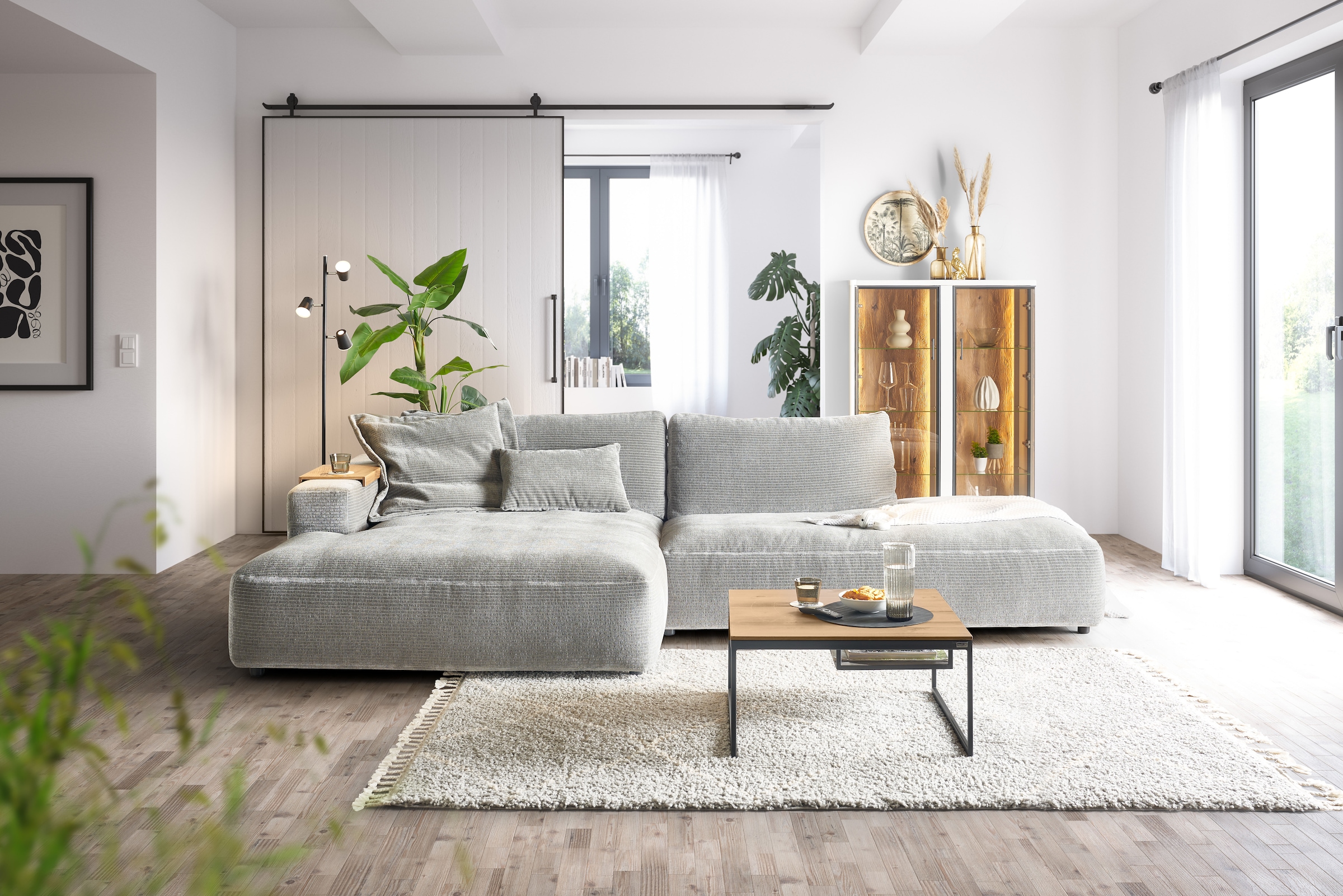 Musterring Ecksofa »Lucia«, verschiedene Farben, großer Longchair mit Armlehne, B330 x T190 cm