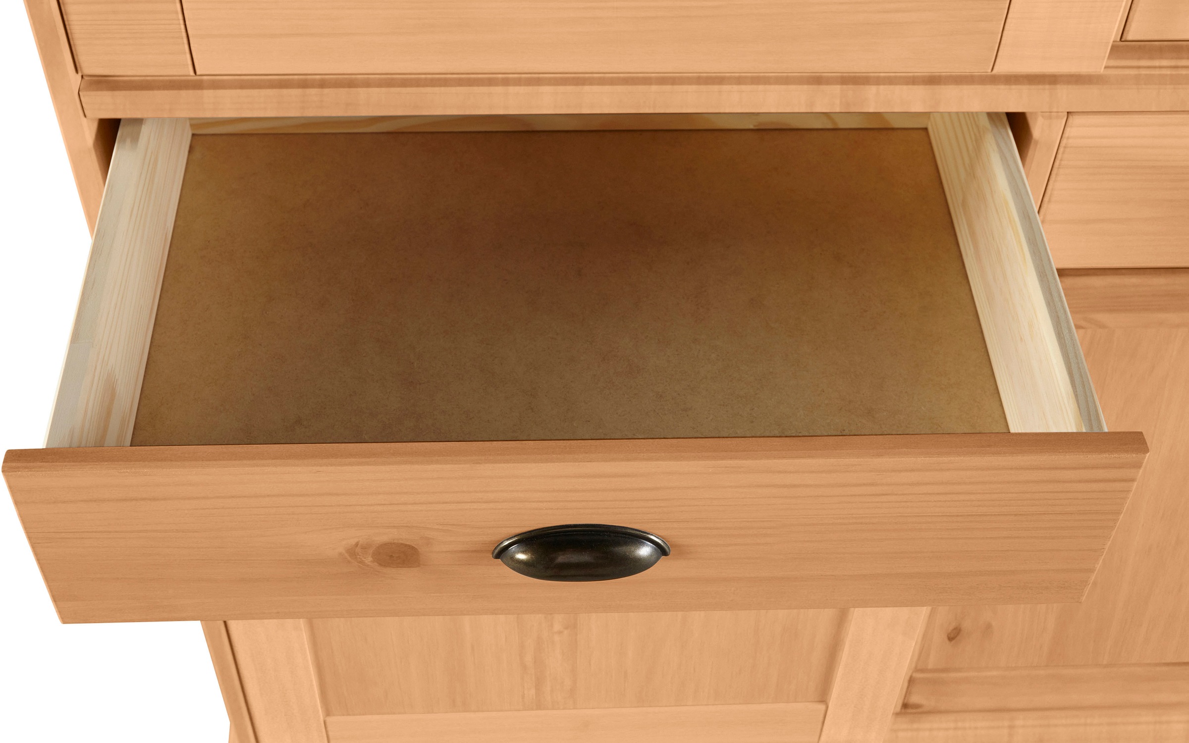 Home affaire Highboard »Schröder«, Vitrine aus massivem Kiefernholz, Breite 114 cm