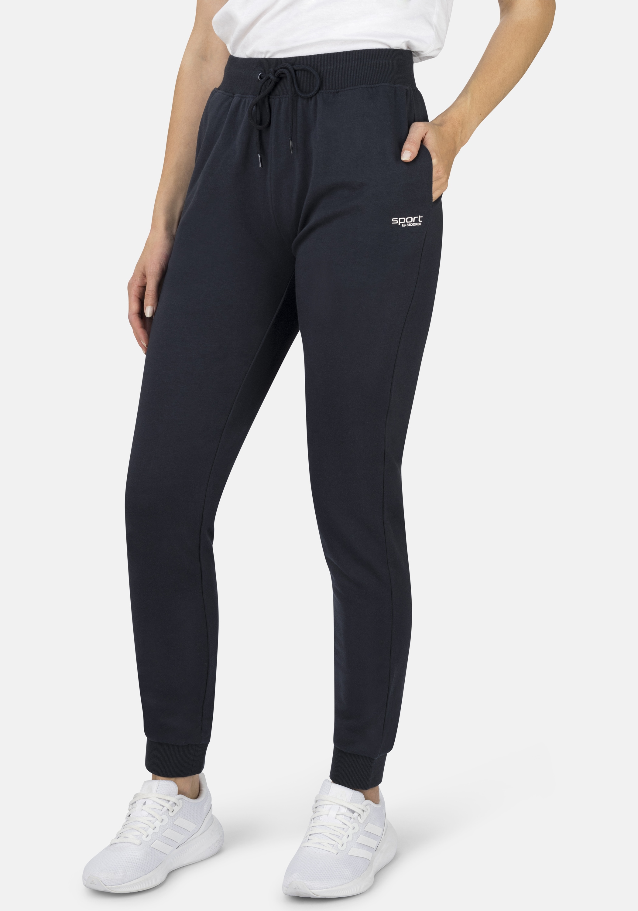 Sporthose D. Sweathose JUDY 30, Sporthose Regular Fit Sport Baumwolle für Damen, Gr. 36/38, navy