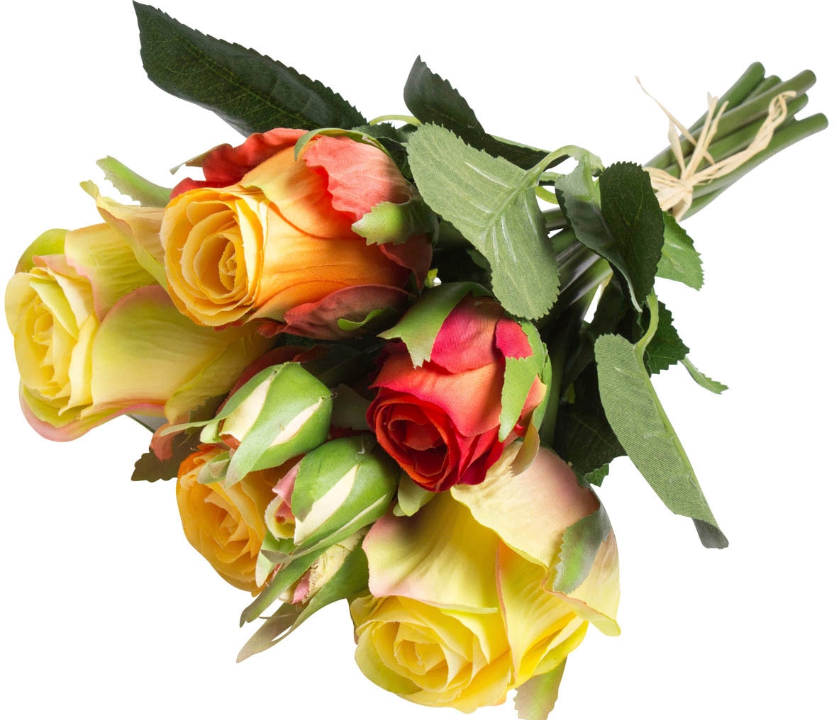 5 Knospen« mit und Botanic-Haus »Rosenstrauß Kunstblume 3 Rechnung auf Rosen kaufen
