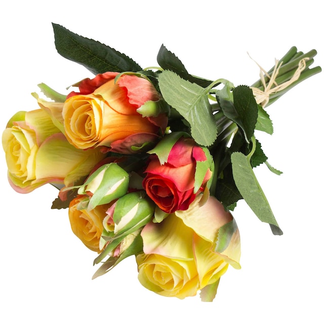 Rosen 3 »Rosenstrauß Kunstblume 5 Knospen« kaufen und mit Rechnung auf Botanic-Haus