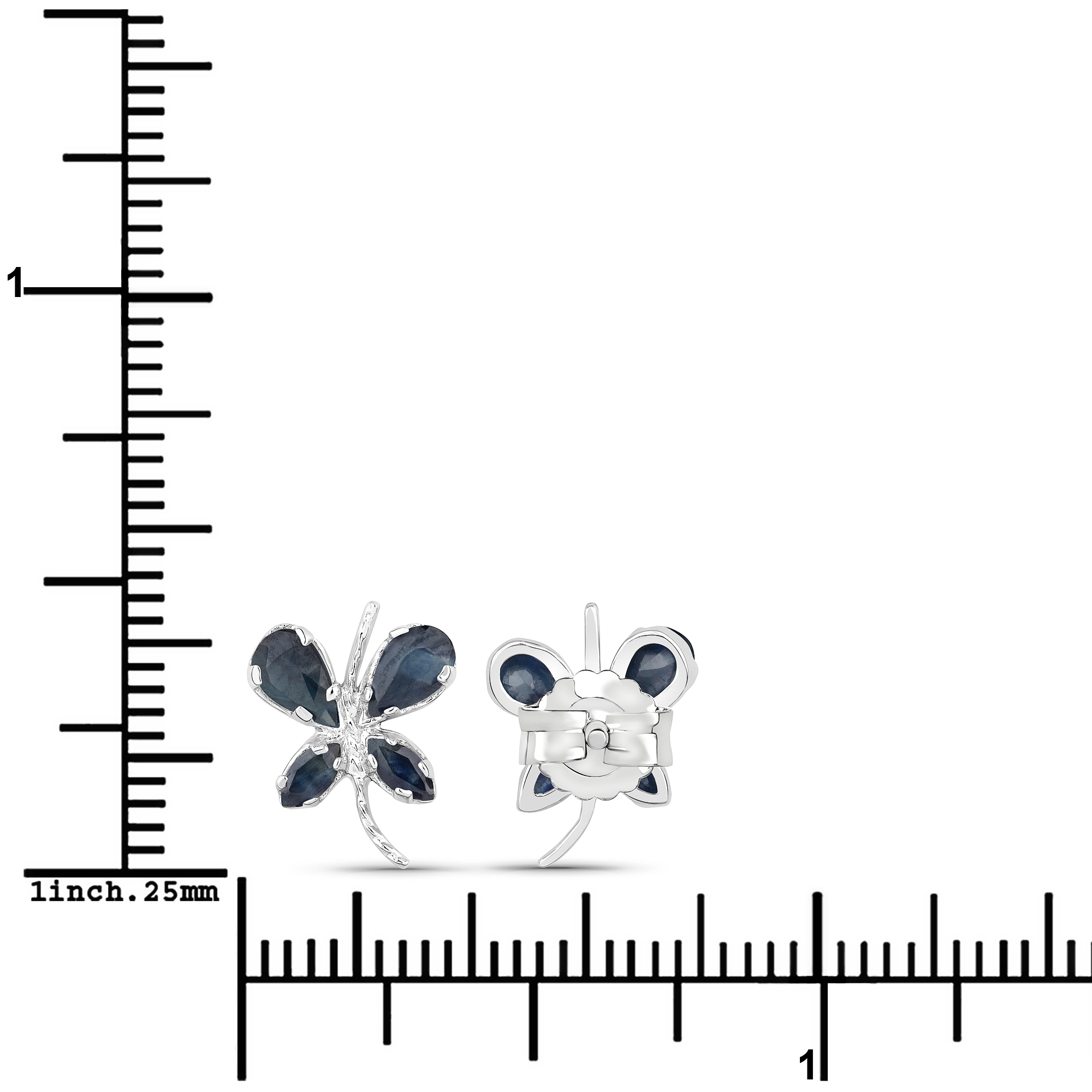 Vira Jewels Blau« Saphir Ohrstecker »925-Sterling rhodiniert bestellen online Paar Silber Glänzend