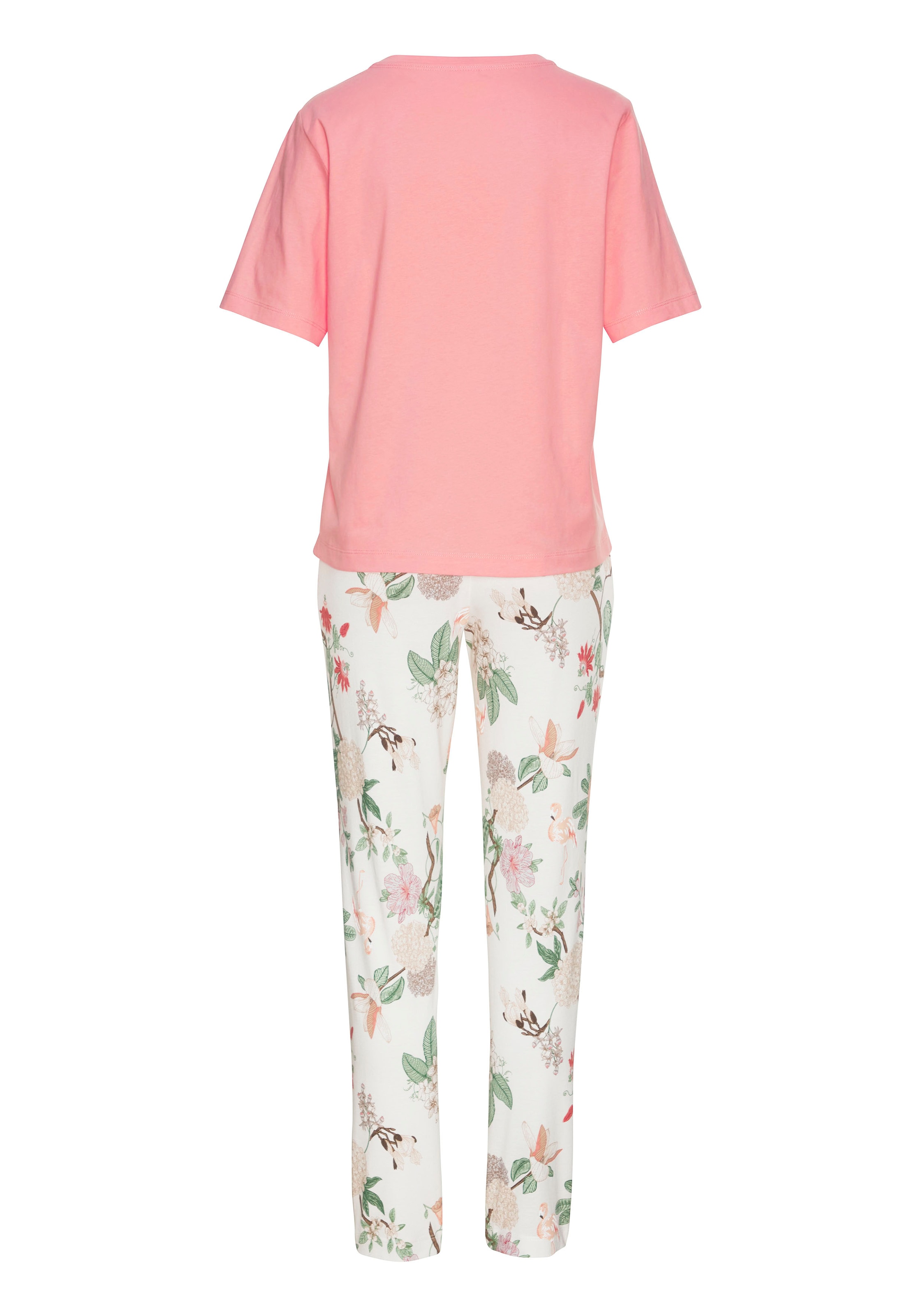 LASCANA Pyjama, (2 tlg.), mit elegantem Blumenmuster