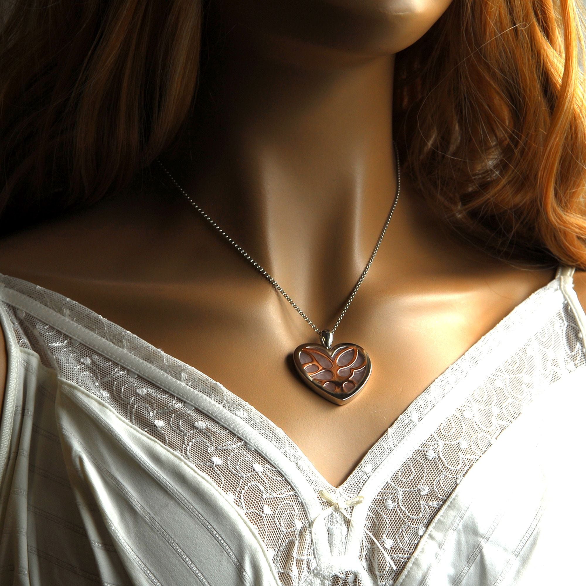 goldmaid Kette mit Anhänger »925 Sterling Silber Herz Glasstein rosa«