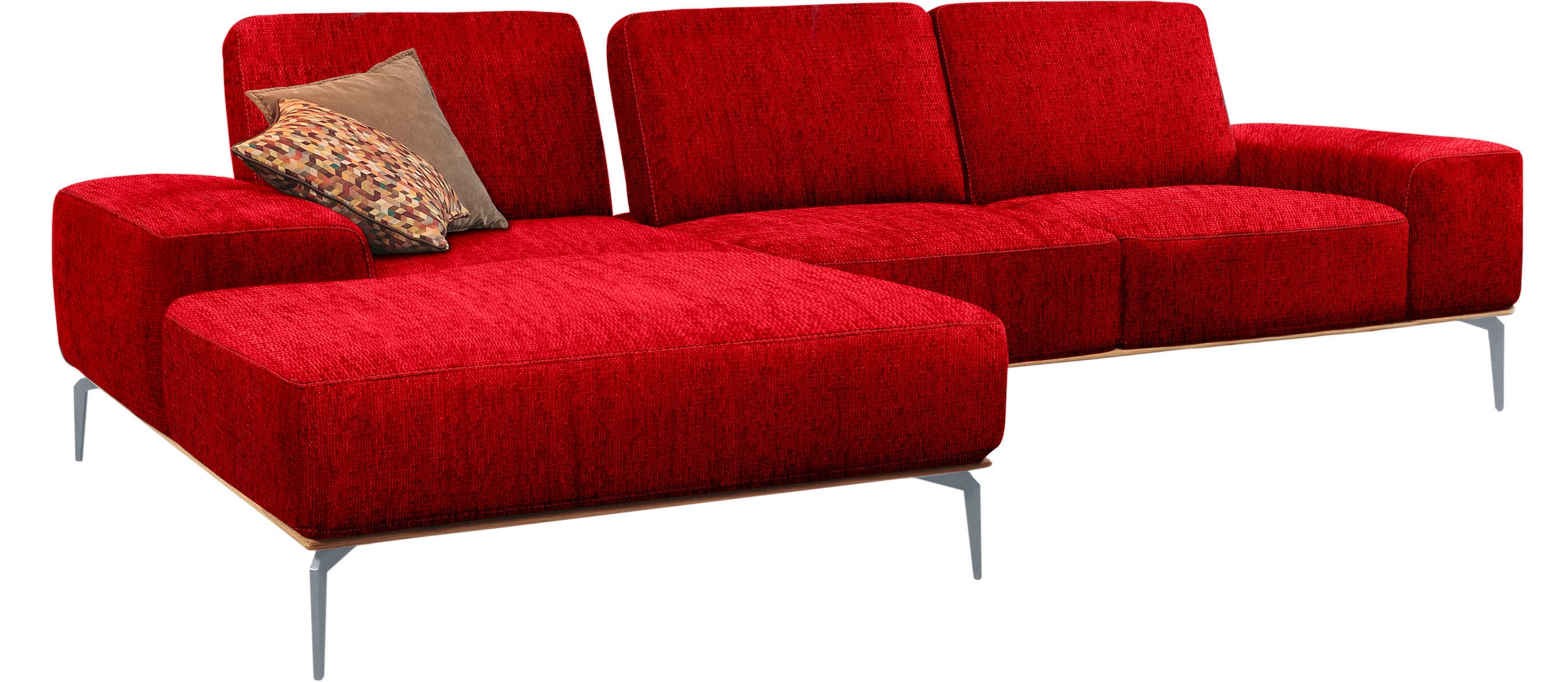 W.SCHILLIG Ecksofa "run", mit elegantem Holzsockel, Füße in Silber matt, Br günstig online kaufen