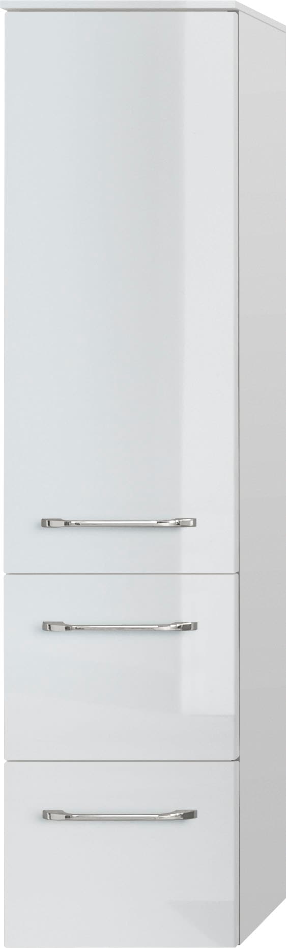 Saphir Badmöbel-Set »Balto Sprint 4-teilig, Mineralmarmor-Waschtisch mit LED-Spiegelschrank«, (5 St.), Midischrank und Unterschrank, inkl Türdämpfer, 5 Türen, 5 Schubladen
