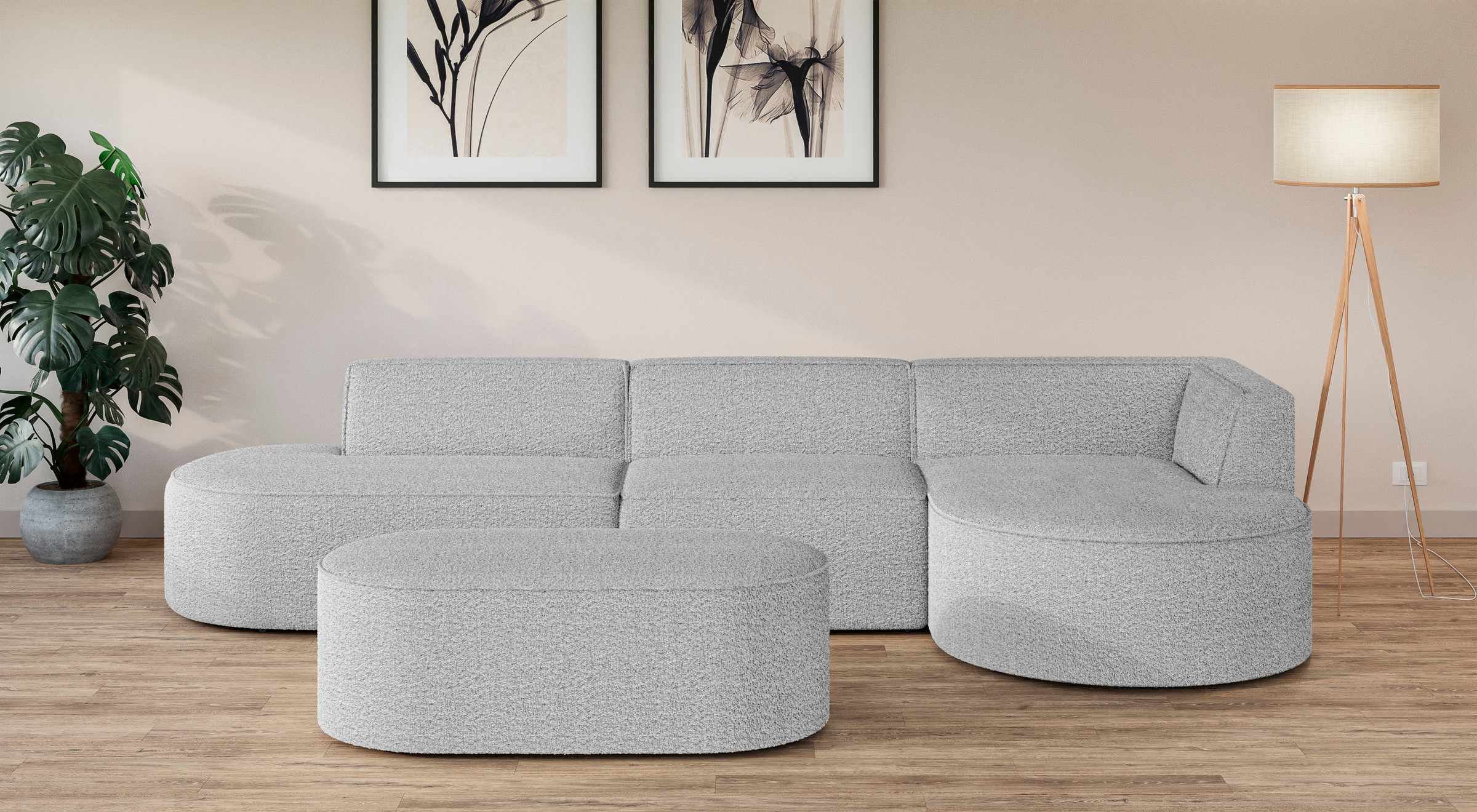 OTTO home Ecksofa »EIVIND Designer Sofa mit Ottomane rechts/links, B/T/H: 3 günstig online kaufen