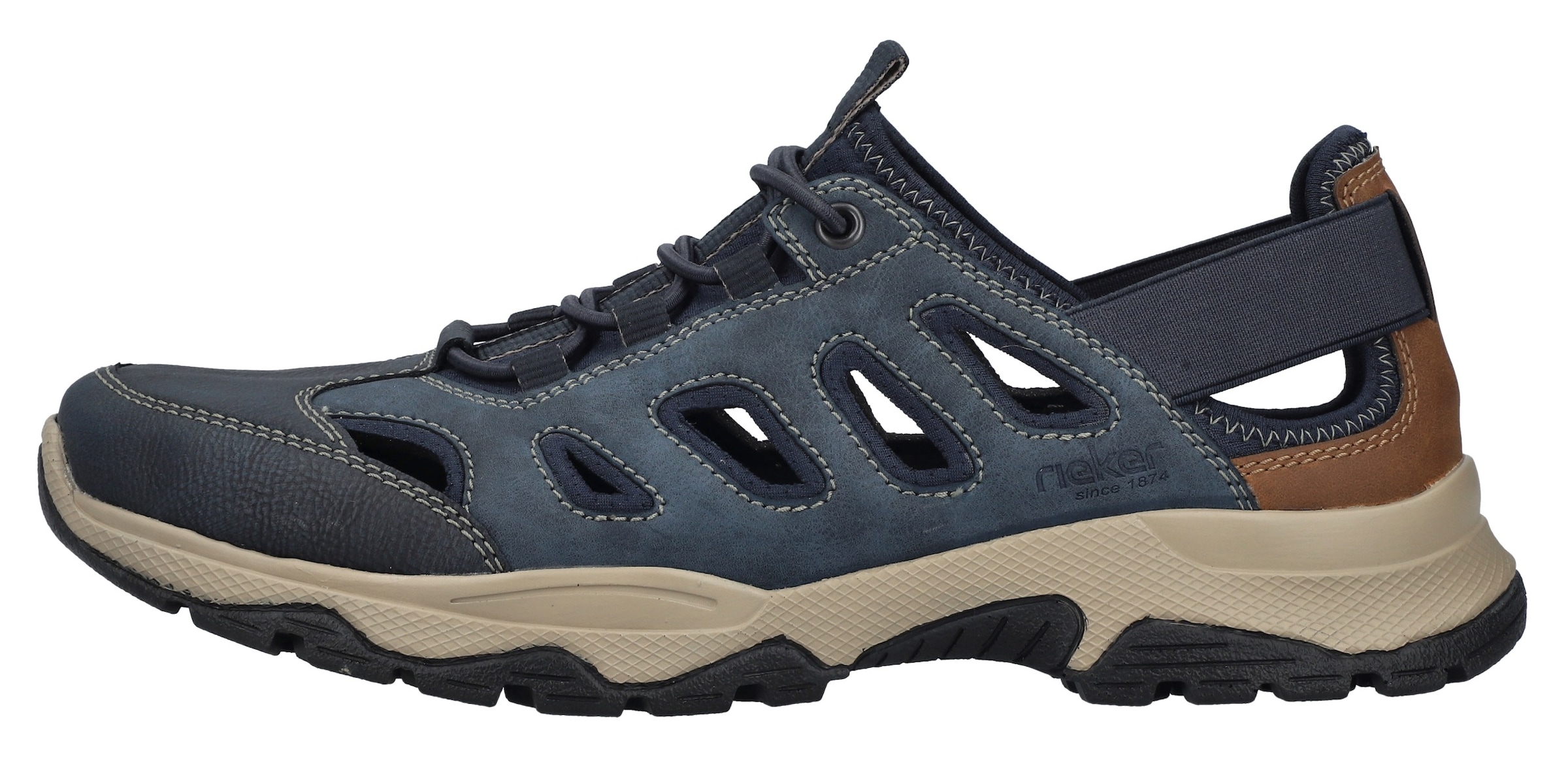 Rieker Slip-On Sneaker, Schlupfschuh, Trekkingschuh, Outdoorschuh mit Gummizug