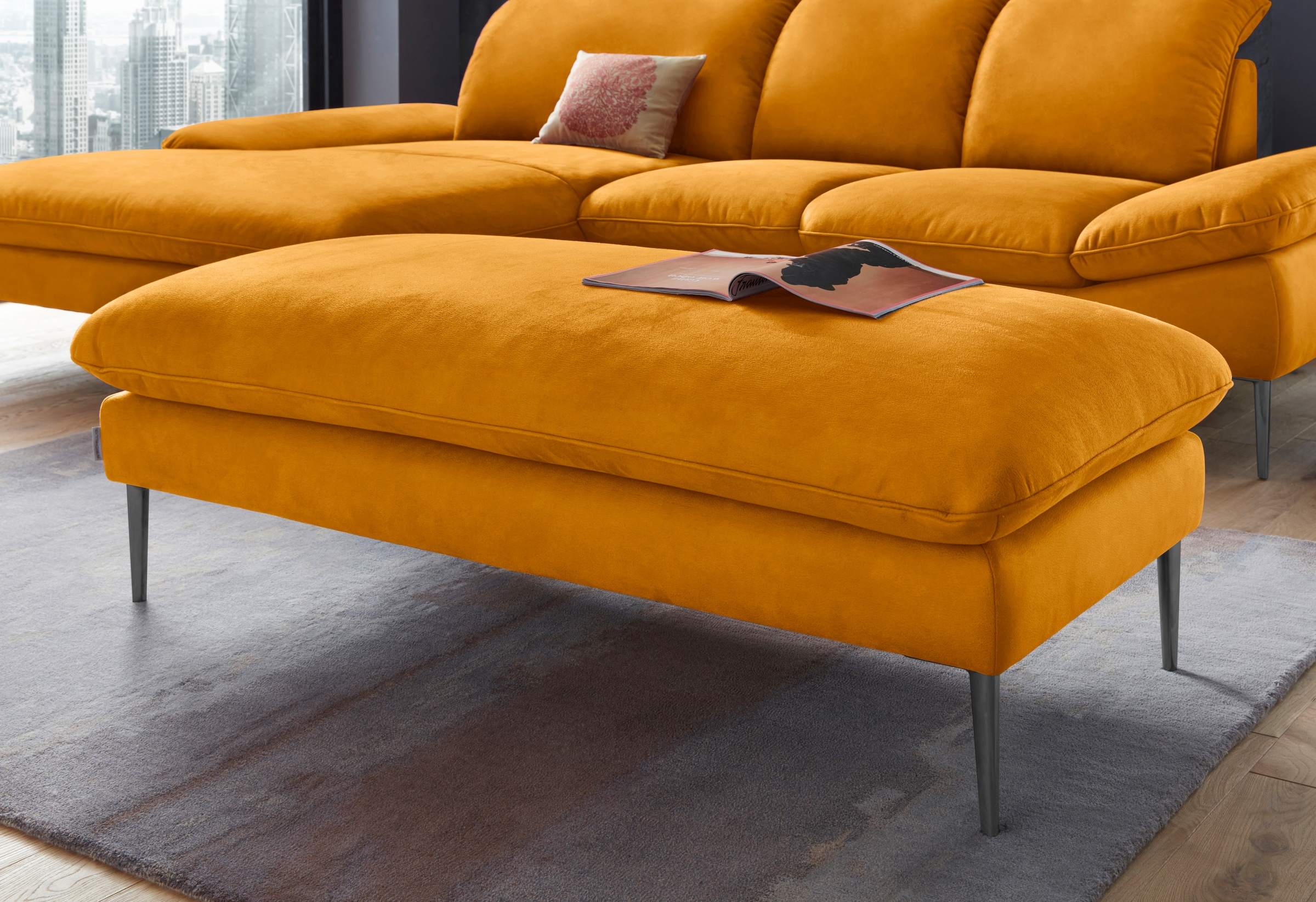W.SCHILLIG Hocker "enjoy&MORE" Füße schwarz pulverbeschichtet, Breite 151 c günstig online kaufen