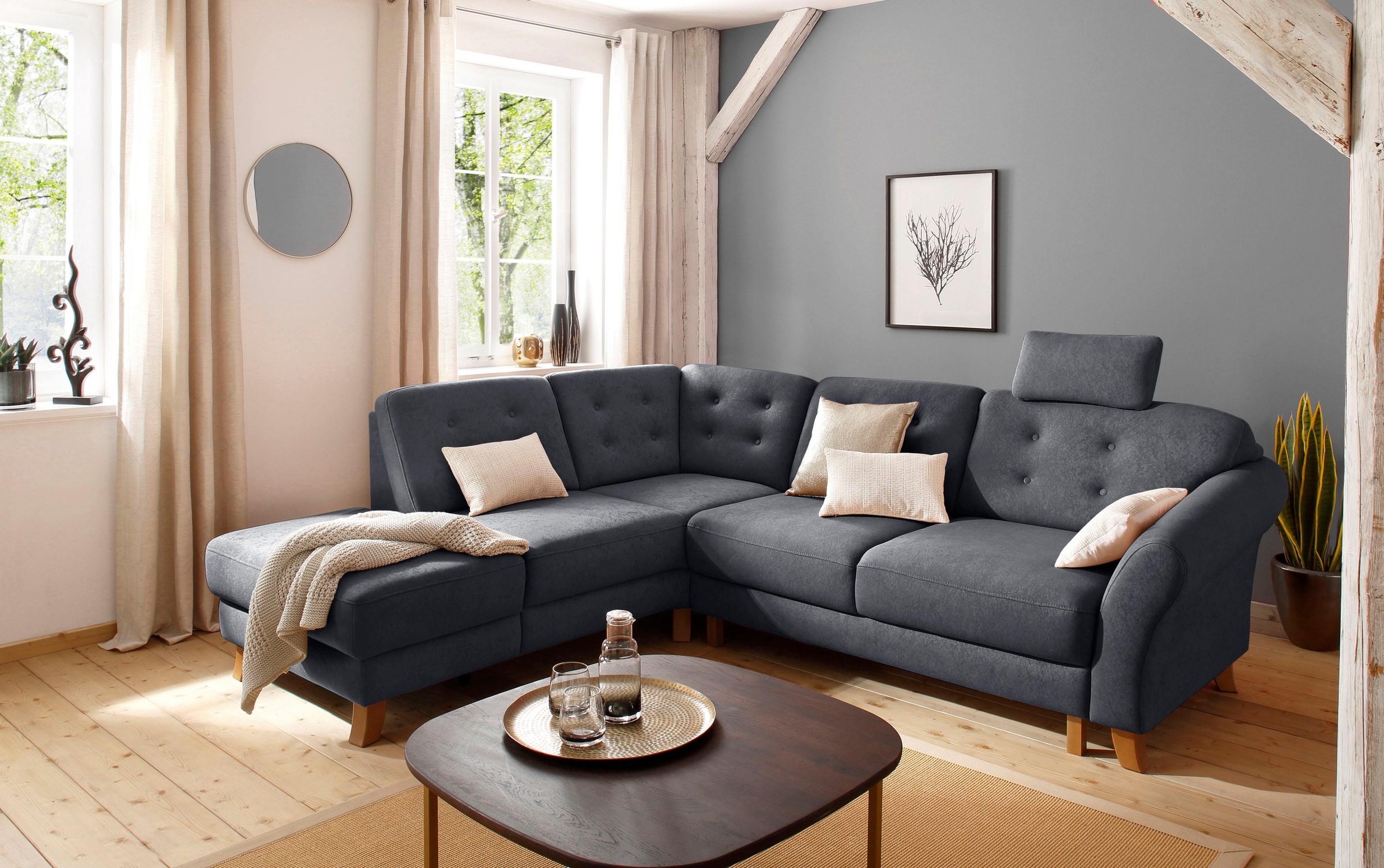 Home affaire Ecksofa »Trondheim L-Form«, mit Federkern