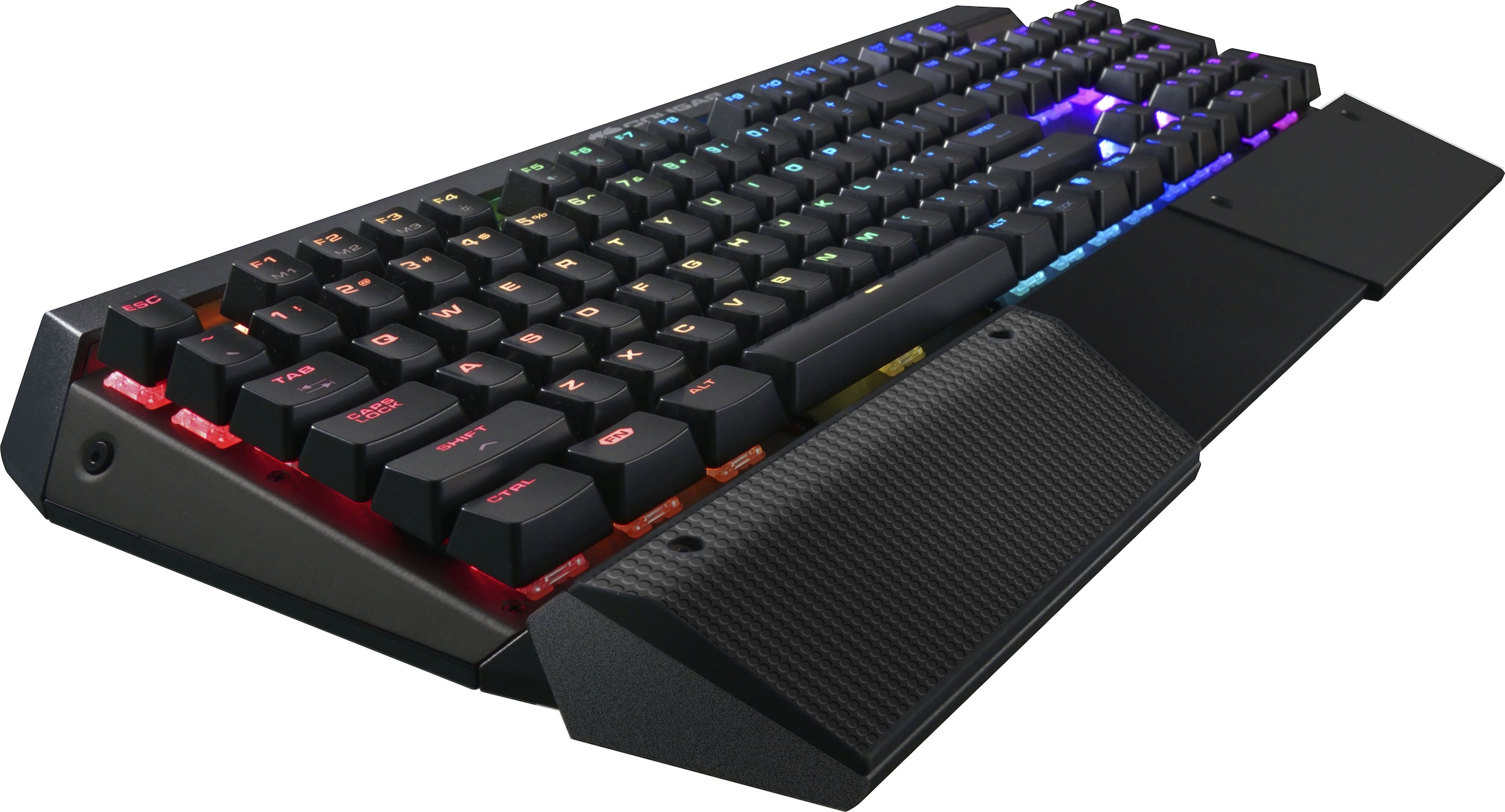 Cougar Gaming-Tastatur »ULTIMUS RGB Mechanisch«, (Easy-Switch-Fn-Tasten-Lautstärkeregler-Makro-Tasten-Multimedia-Tasten-Profil-Speicher-Windows-Sperrtaste-Ziffernblock), CHERRY RGB MX-Tasten