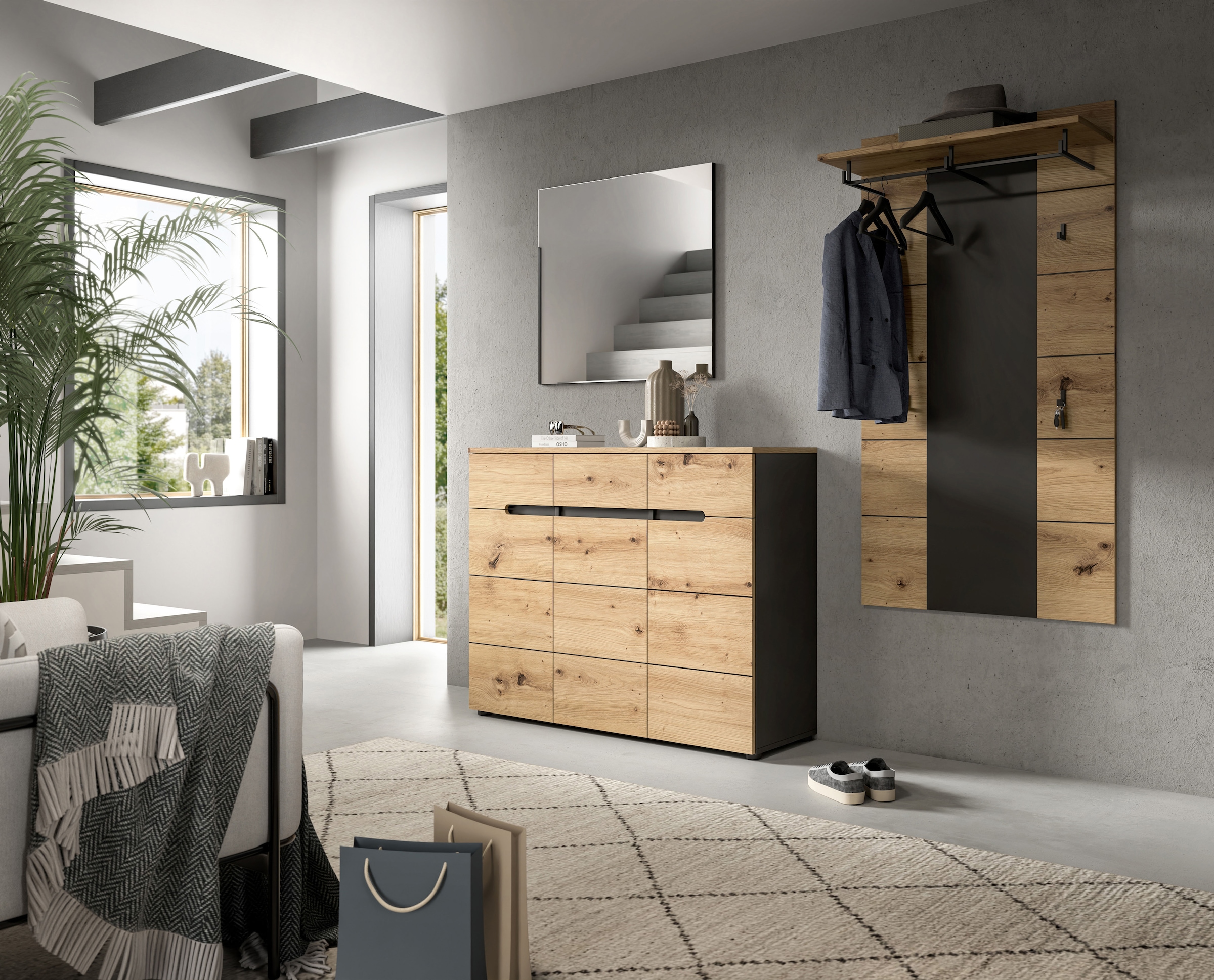 INOSIGN Garderobenschrank, (1 St., in verschiedenen Farben erhältlich, Platz für ca. 24 Paar Schuhe), Schuhschrank, Kommode, Schuhkommode, Anrichte, Sideboard