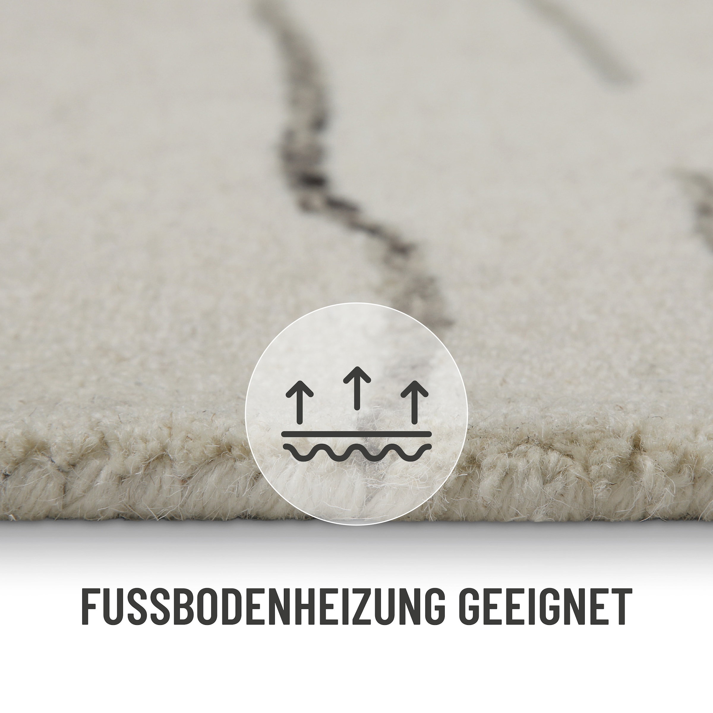 Wecon home Wollteppich »Hamptons ELEVEN«, rechteckig, 10 mm Höhe, Läufer, Schurwolle, Kurzflor, Wohnzimmer, Schlafzimmer, Wellen