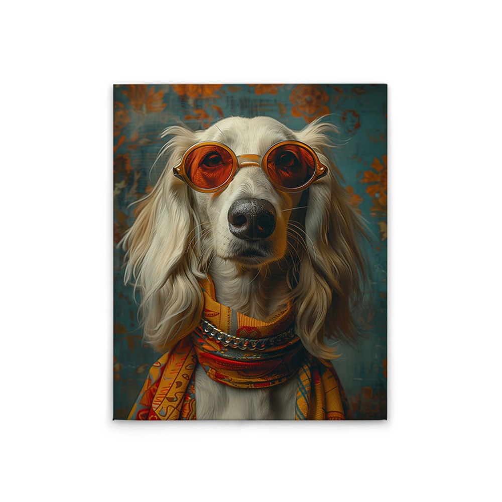 A.S. Création Leinwandbild »Hippie Dog - Wandbild Bunt Gelb Keilrahmen Kind günstig online kaufen