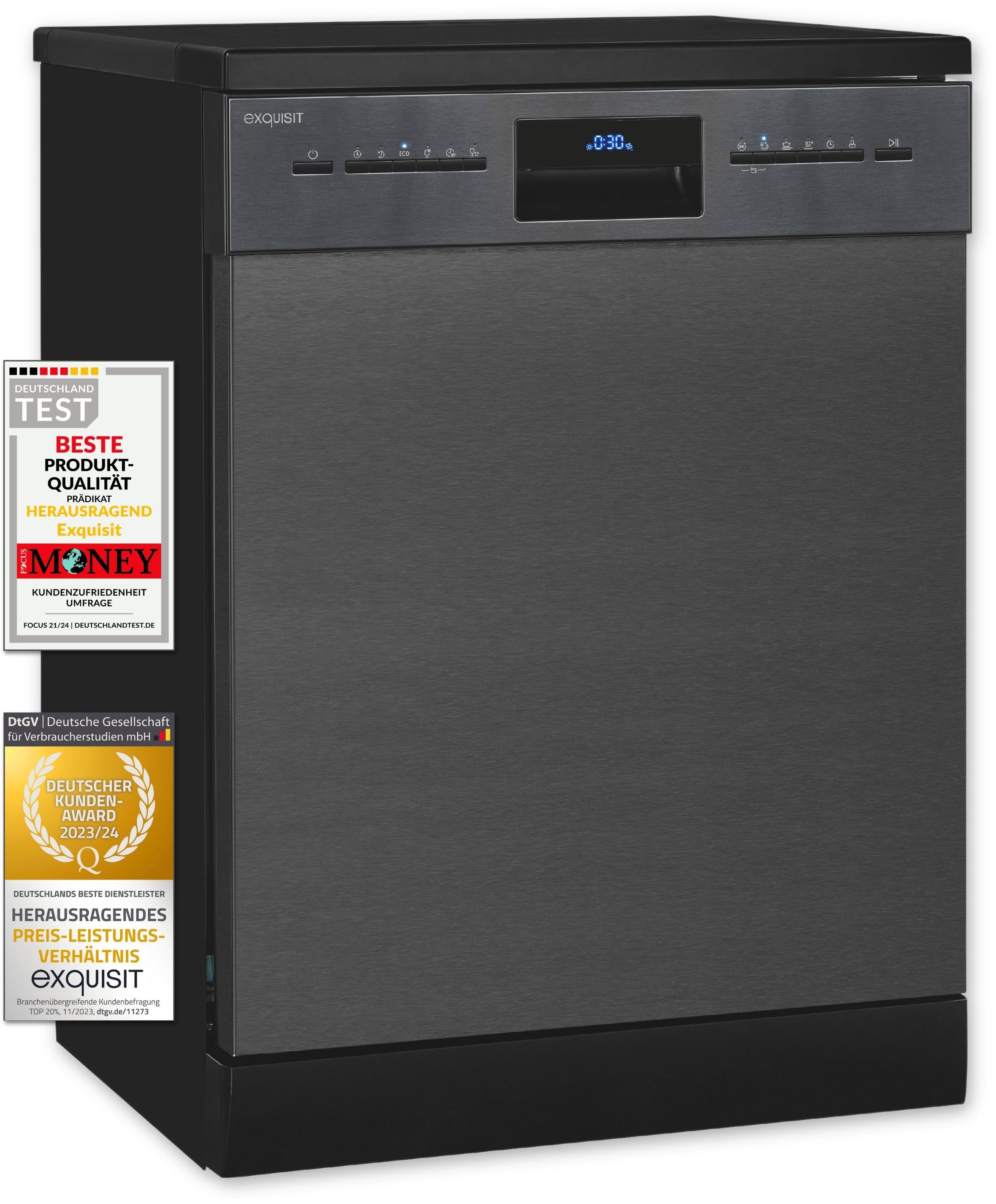 exquisit Standgeschirrspüler »GSP9614-030B« 14 Maßgedecke Stand-/Unterbauge günstig online kaufen