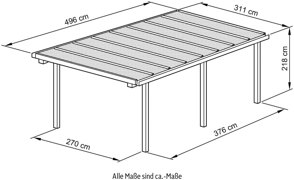 Beckmann Einzelcarport »CPTA«, Aluminium, 270 cm, Alu natur