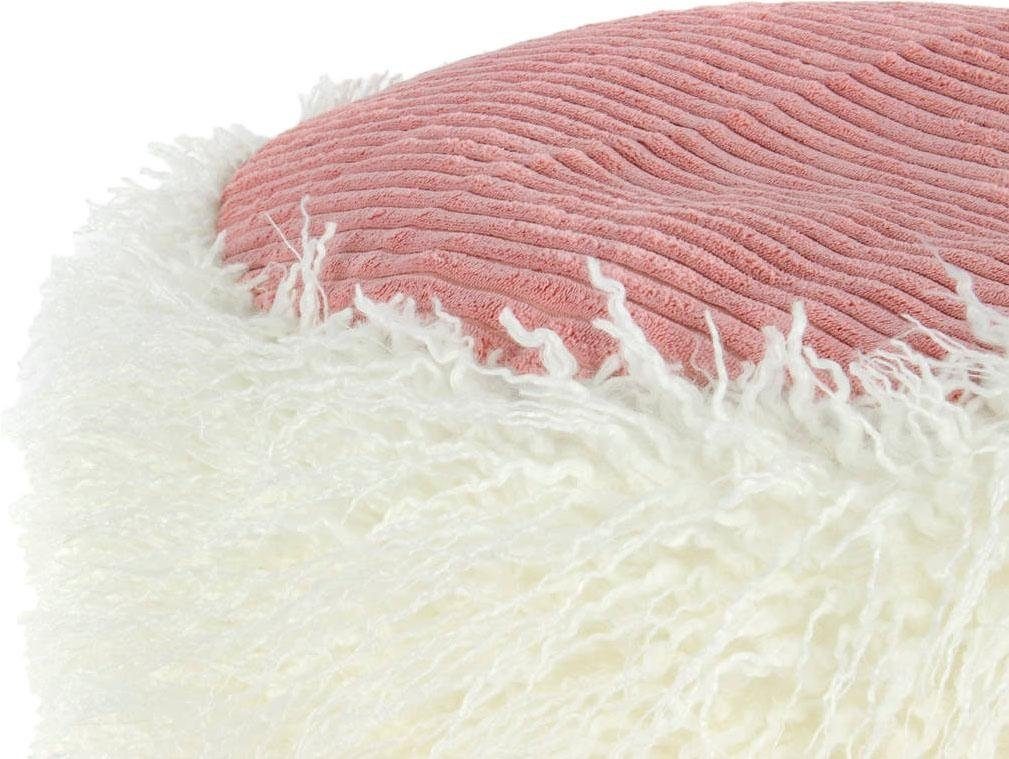 Kayoom Pouf »Fellpouf Bobtail 125, Fellhocker in zweifarbigem Design«, (1 St.), modern, dekorativ, kindersicherer Reißverschluss an der Unterseite