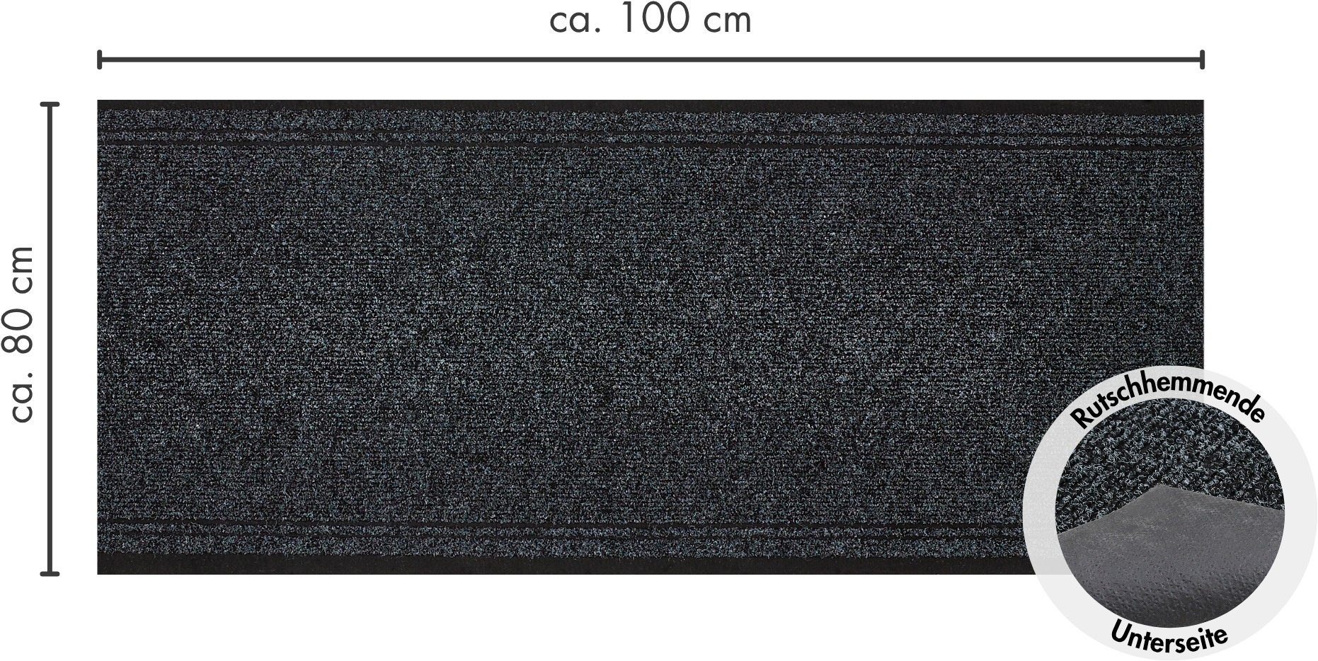 Andiamo Läufer »Mitch, Made in Belgium«, rechteckig, 6 mm Höhe, Schmutzfangläufer, meliert, mit Bordüre, In- und Outdoor geeignet