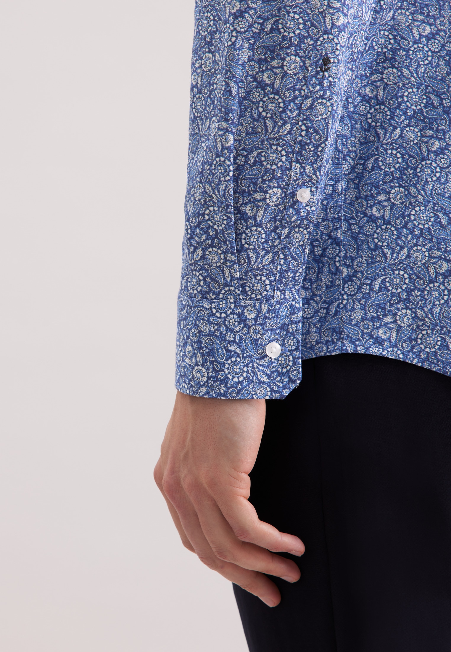 seidensticker Businesshemd »Schwarze Rose«, Regular 1/1 Kentkragen Paisley