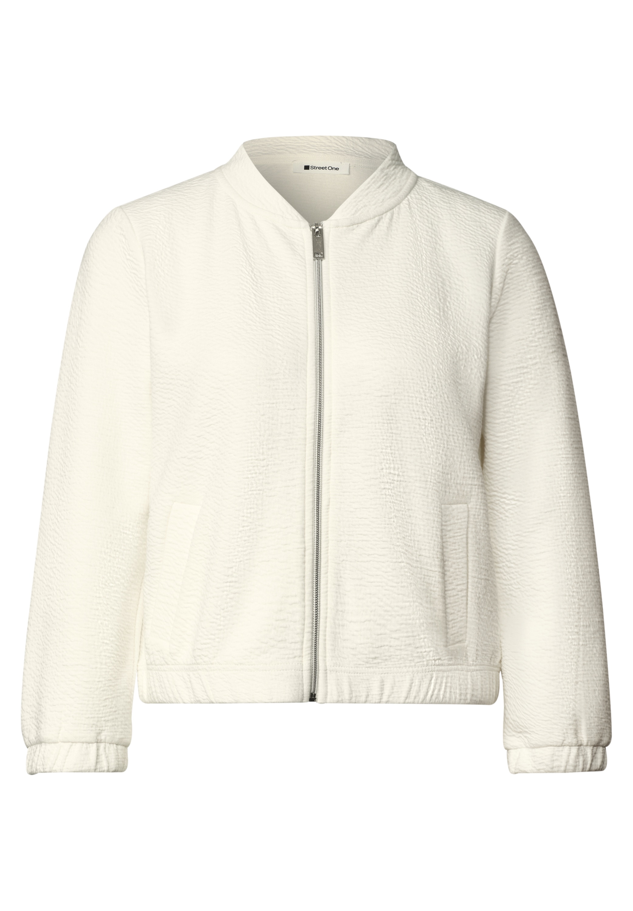 STREET ONE Sweatjacke 3/4-Arm-Blouson mit Zipper und Struktur