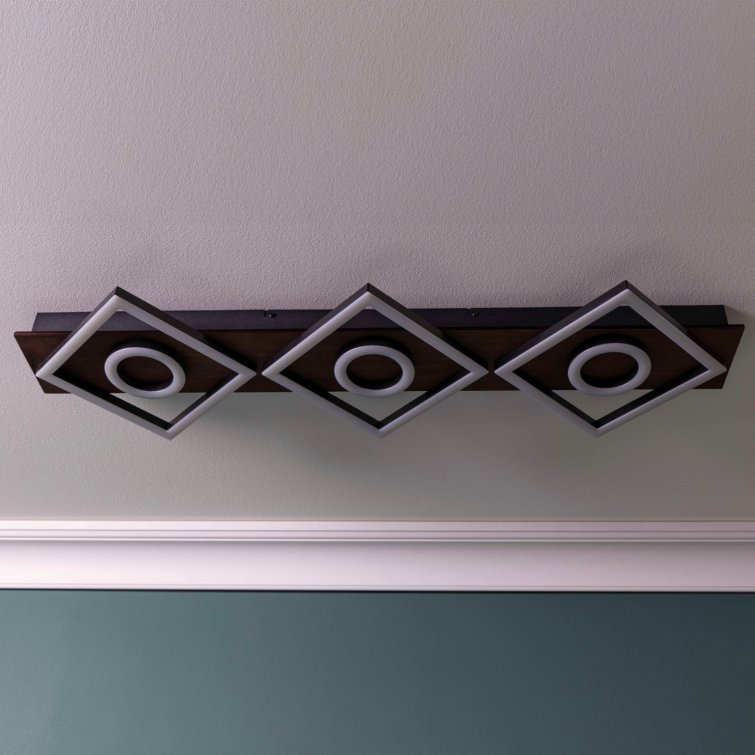 Brilliant LED Deckenleuchte »Maureen«, 88 x 28 cm, 3900 lm, 3-Stufen-dimmbar, 3000 K, Metall/Holz