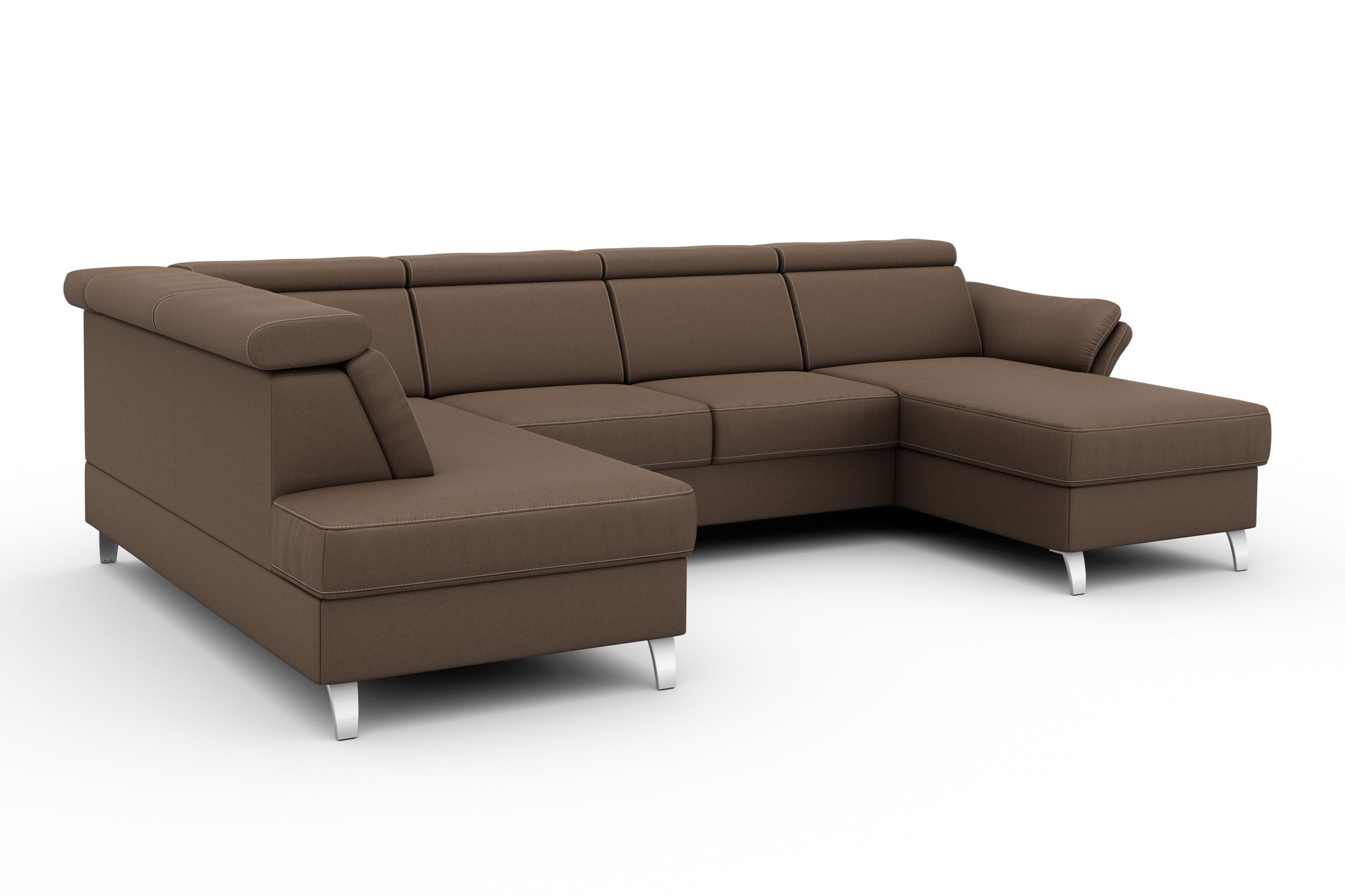 sit&more Wohnlandschaft »Vincenzo U-Form«, inklusive Kopfteilverstellung, wahlweise mit Bettfunktion, Bettkasten