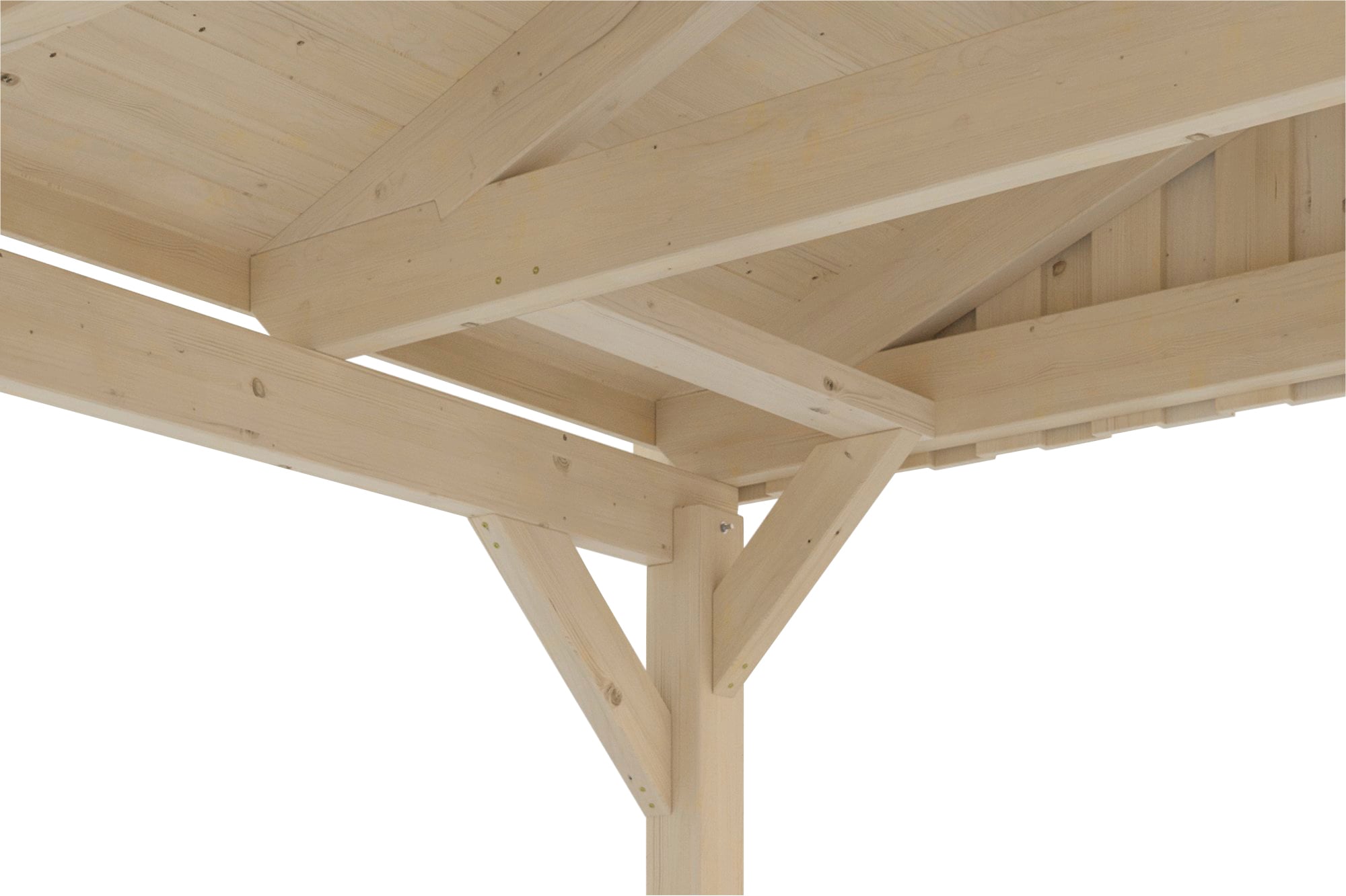 Skanholz Doppelcarport »Fichtelberg«, Leimholz-Nordisches Fichtenholz, natur, mit schwarzen Schindeln