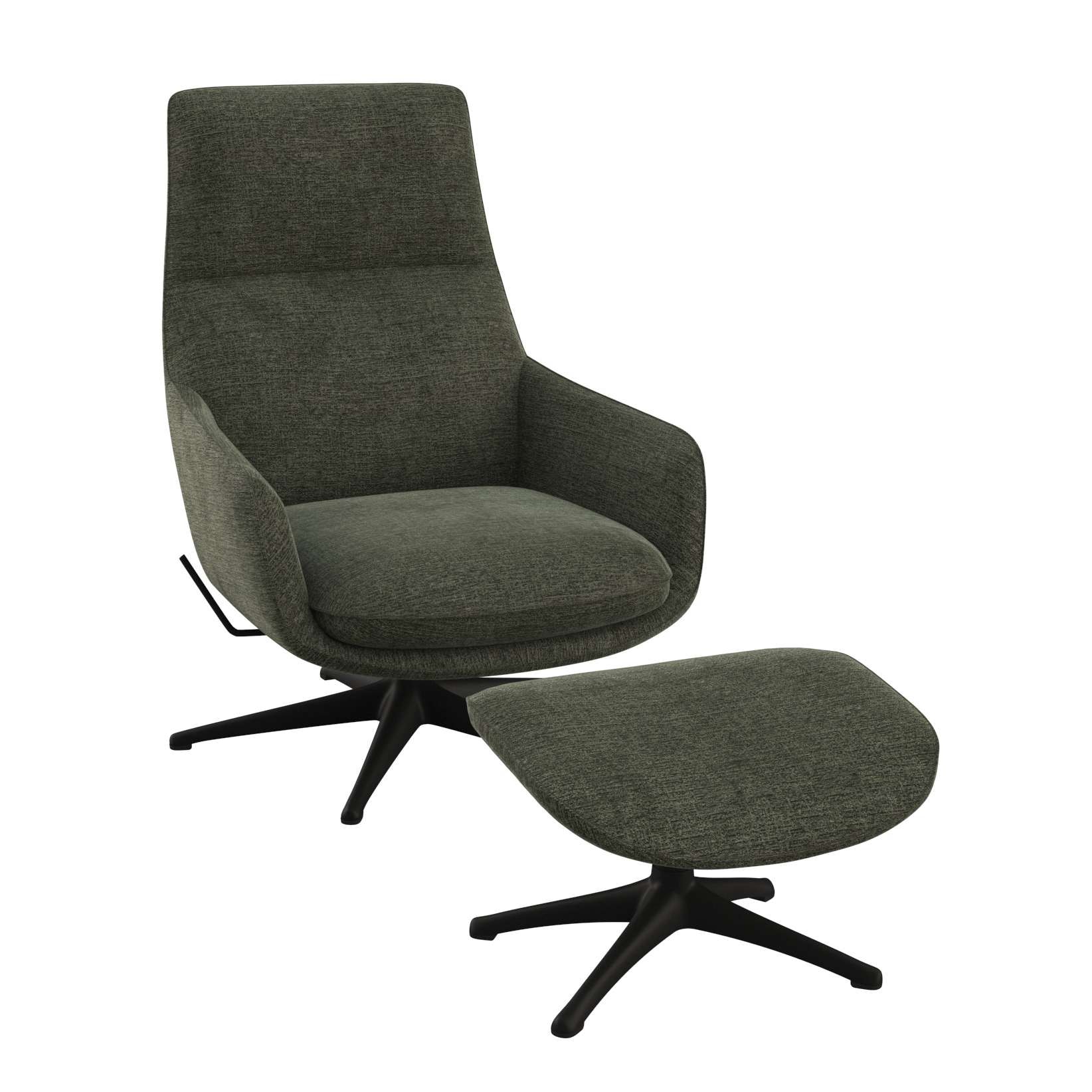 FLEXLUX Drehsessel »Marinella, Relaxsessel, TV-Loungesessel, Polstersessel,«, Liegefunktion, drehbar, Fuß schwarz