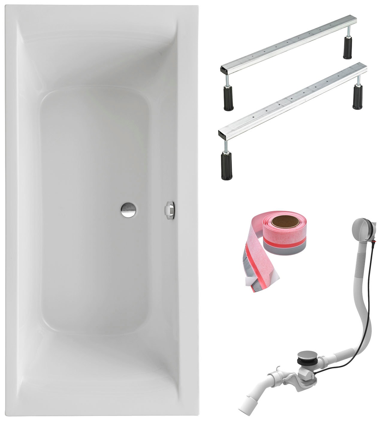 OTTOFOND Einbauwanne »Duo« 190x80 cm, mit Fußgestell, Ablaufgarnitur und Fu günstig online kaufen