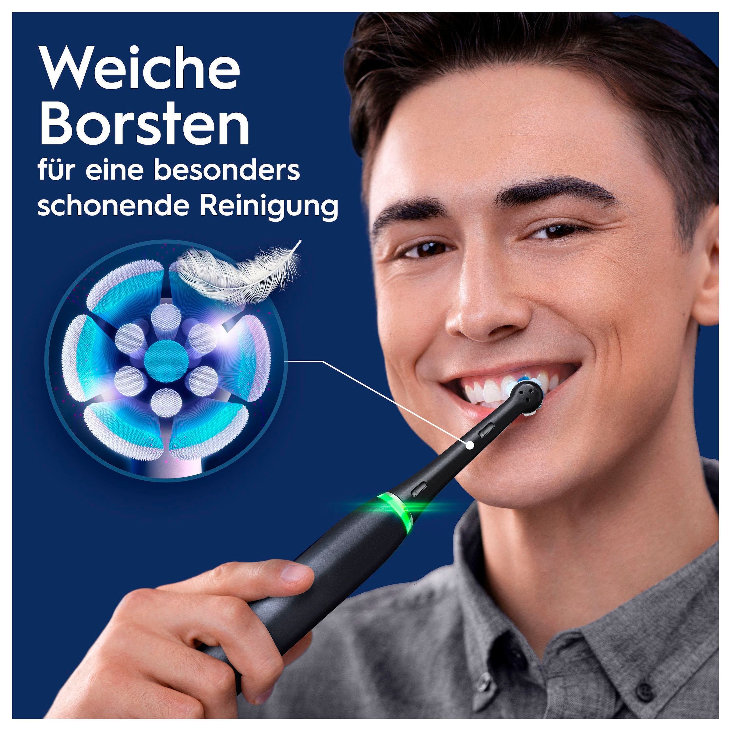 Oral-B Elektrische Zahnbürste »iO 6 Duopack«, 3 St. Aufsteckbürsten, mit Magnet-Technologie, Display, 5 Putzmodi