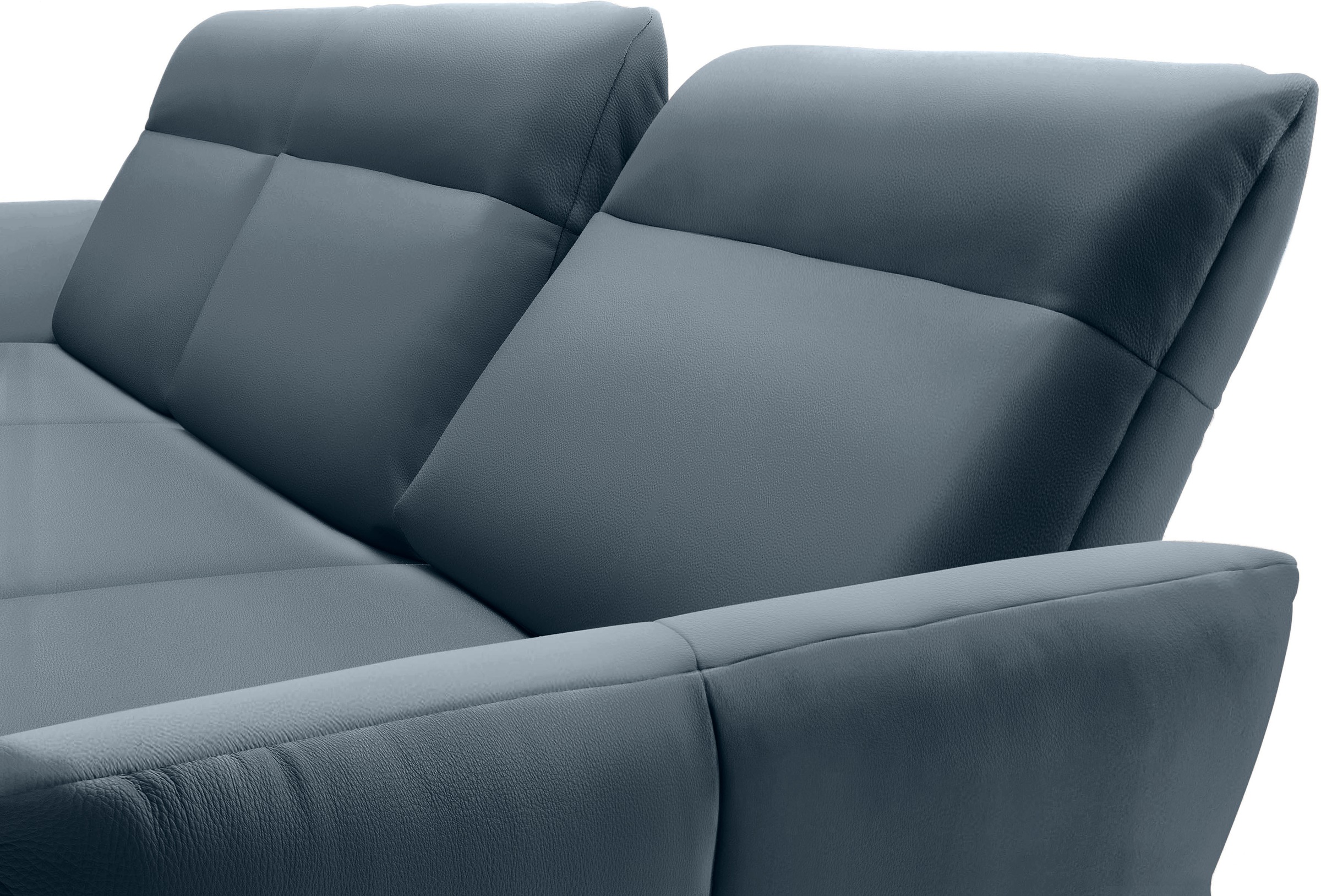 Creation BY ROLF BENZ Ecksofa »CR.460«, Sockel in Nussbaum, Winkelfüße in Umbragrau, Breite 298 cm