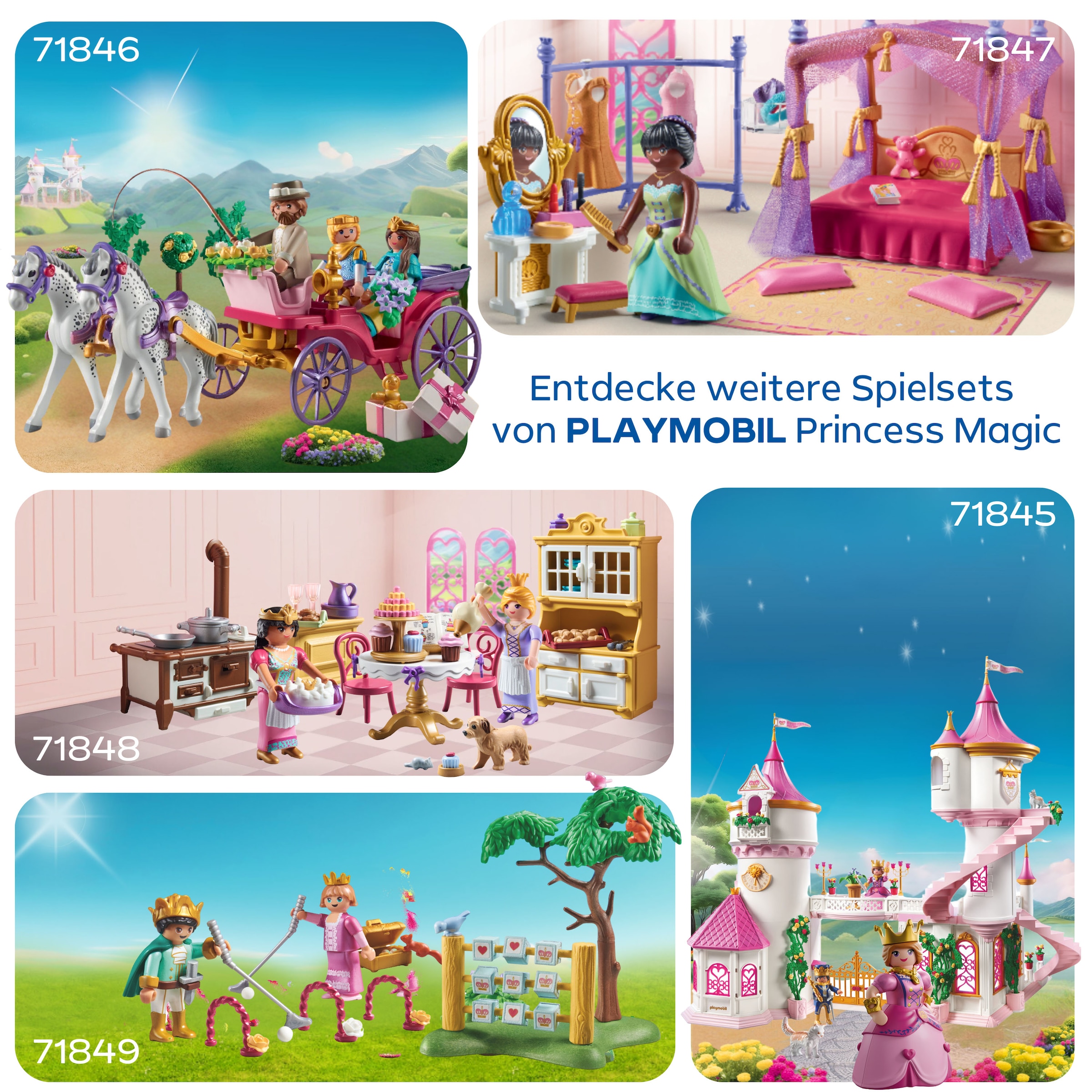 Playmobil® Konstruktions-Spielset »Prinzessinnen-Schlafzimmer mit Ankleide (71847), Princess Magic«, (57 St.), Made in Europe