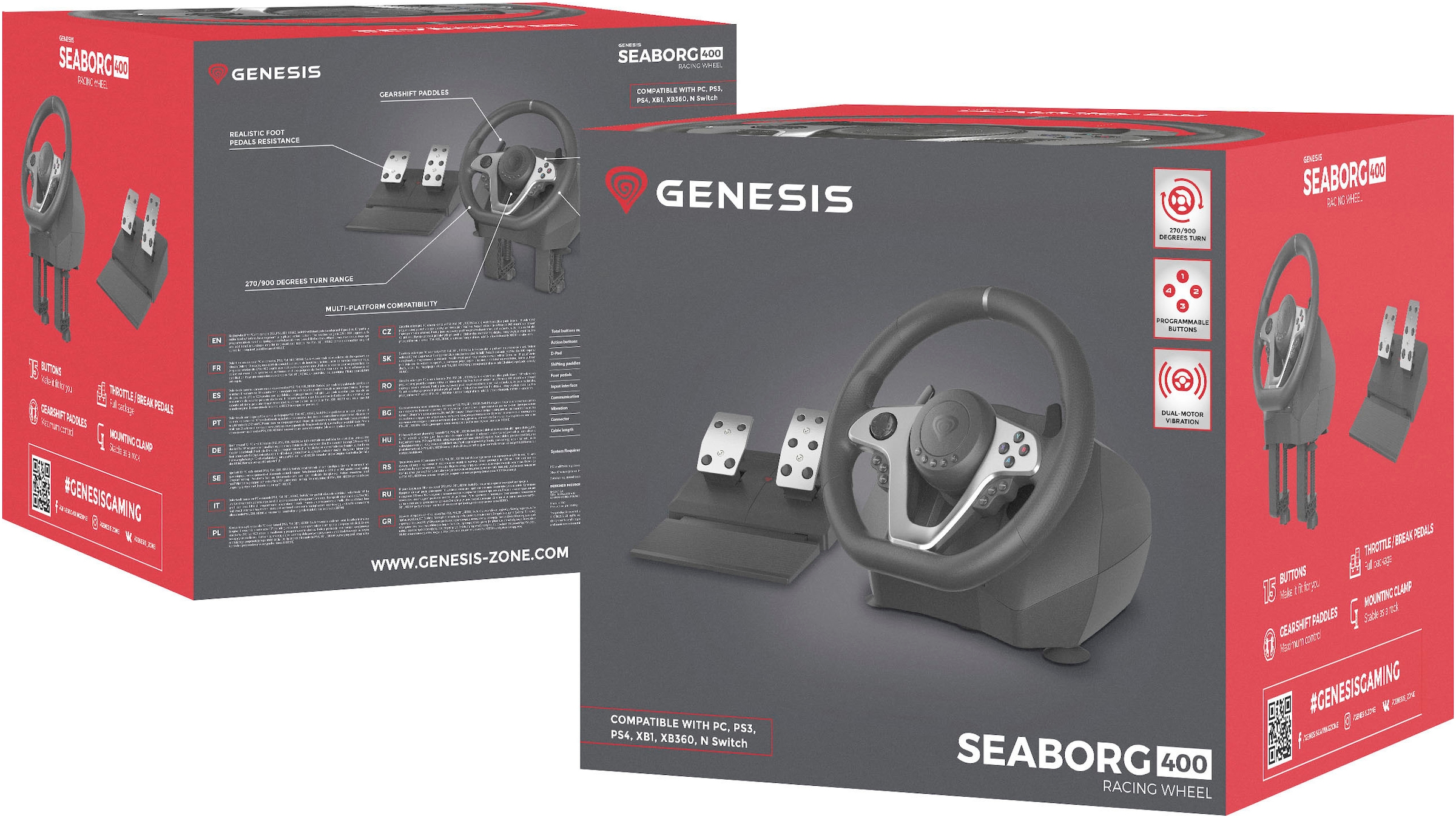 Genesis Gaming-Lenkrad »SEABORG 400 für PC/XBOX/PS«