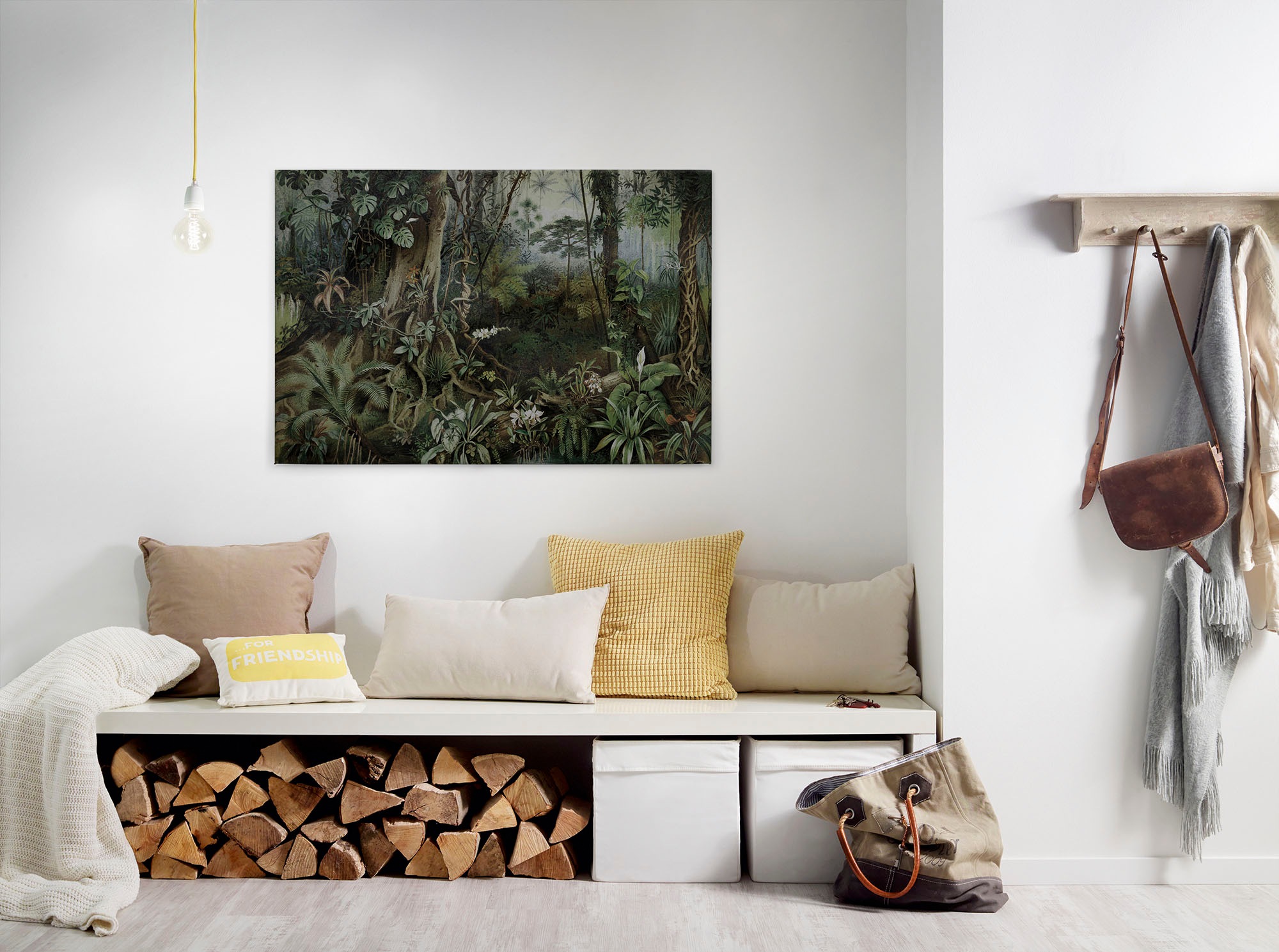 Bricoflor Urwald Gemälde Auf Leinwand In Grün Keilrahmen Bild Mit Dschungel günstig online kaufen