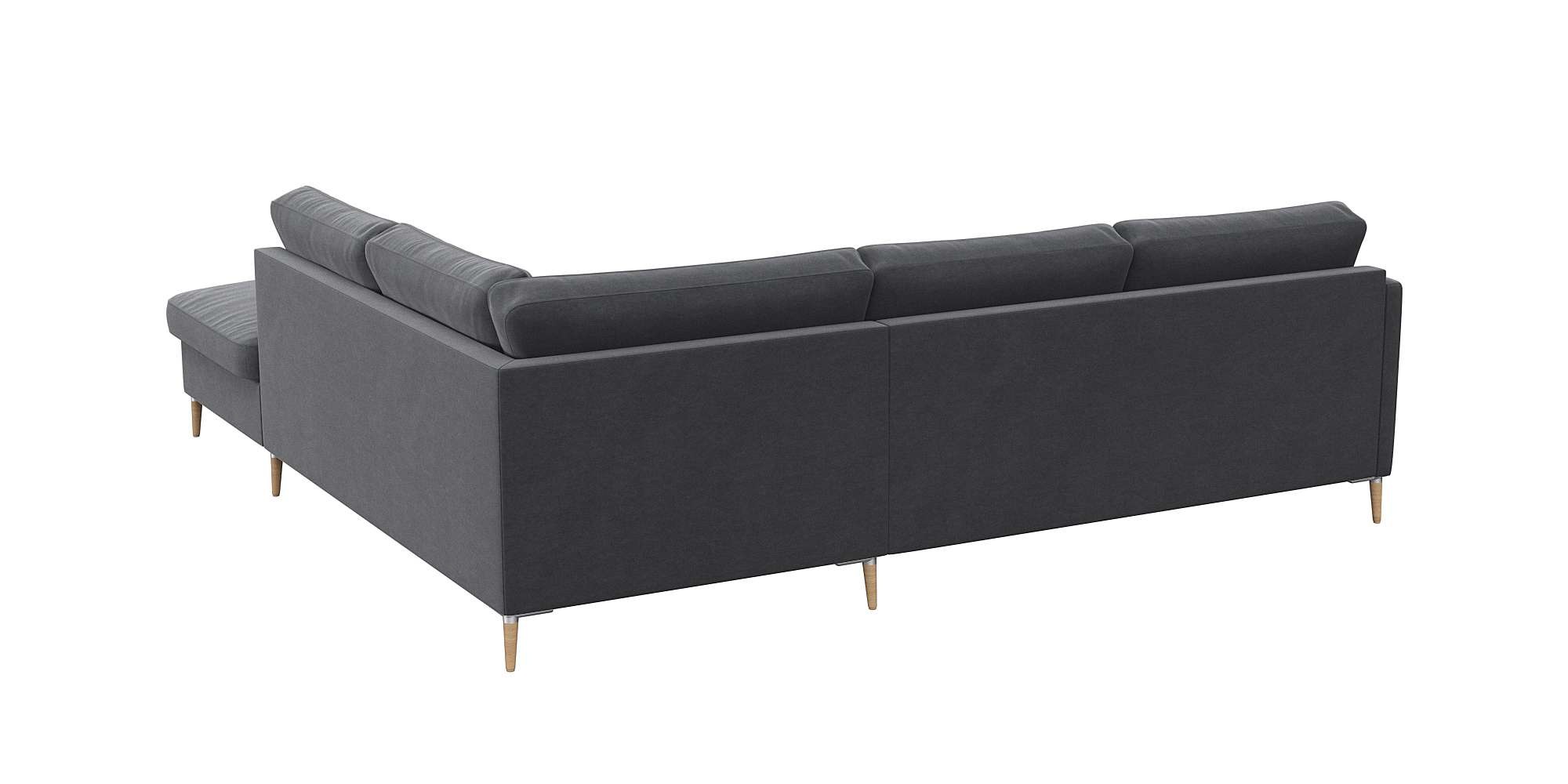 FLEXLUX Ecksofa »Fiore, L-Form, super bequem durch Kaltschaum im Sitz«, schmale Armlehnen, Füße Alu/Eiche, B/T 234/225 cm