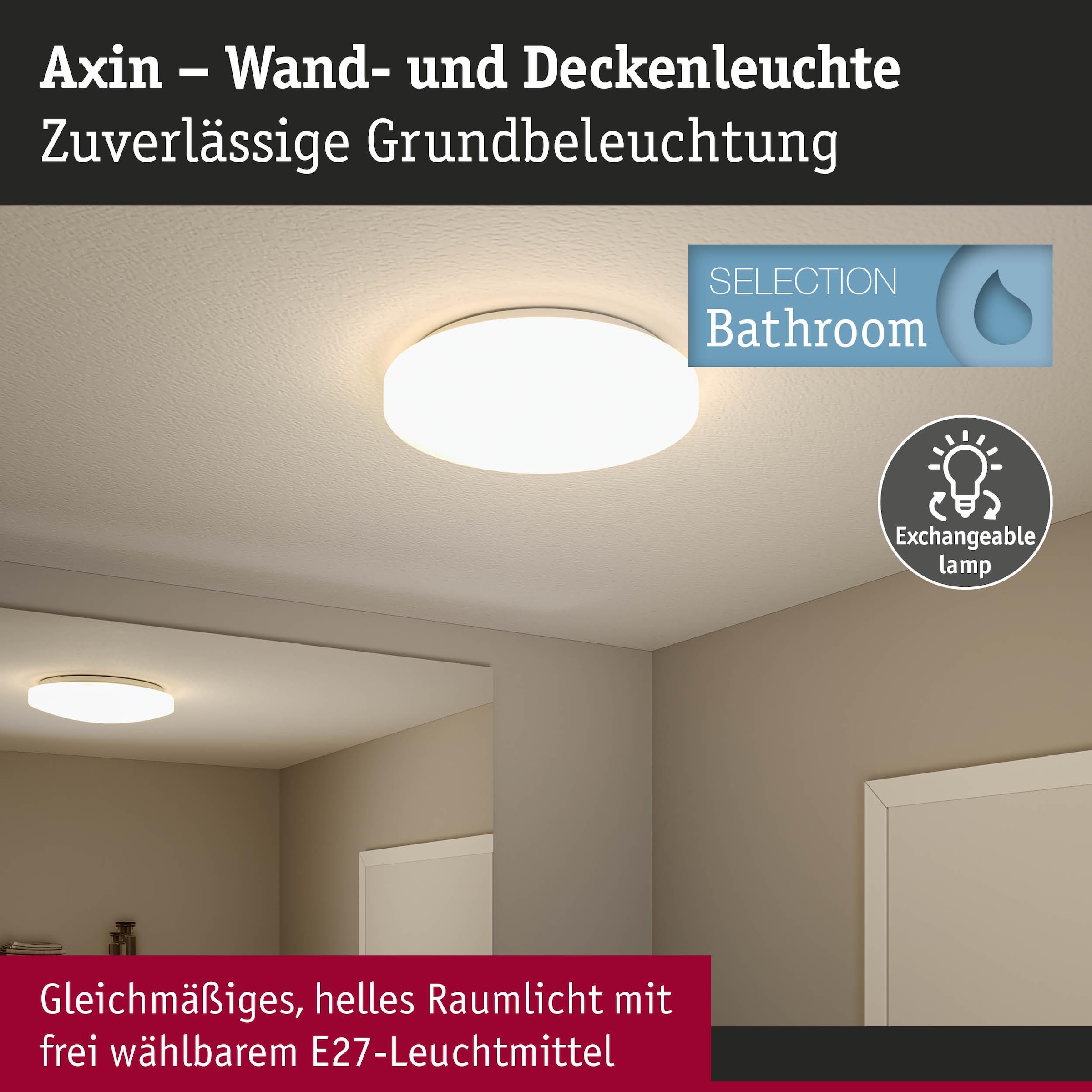 Paulmann Deckenleuchte »Axin IP44 E27 230V max. 2x18W Weiß« E27 1 Stk. dimmbar