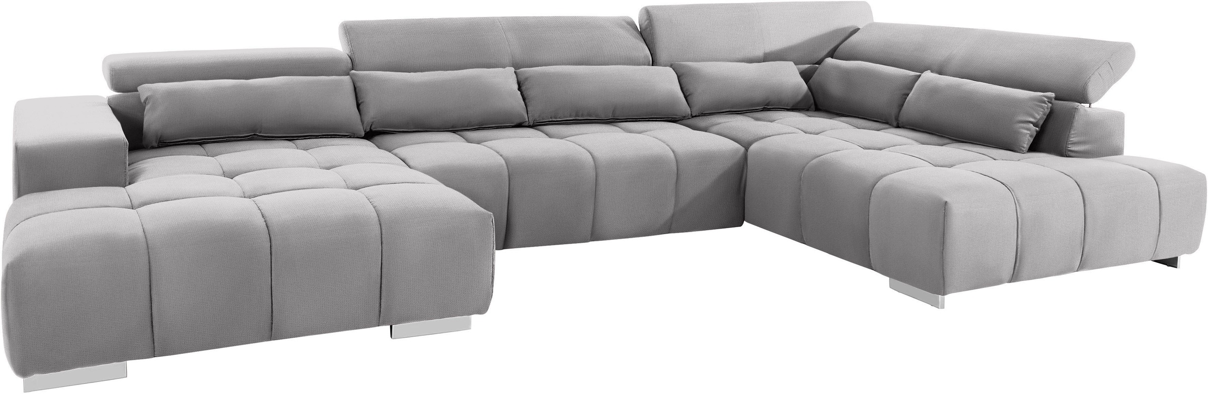 COTTA Wohnlandschaft »Orion U-Form«, mit Kopfteilverstellung & 6 Nierenkissen