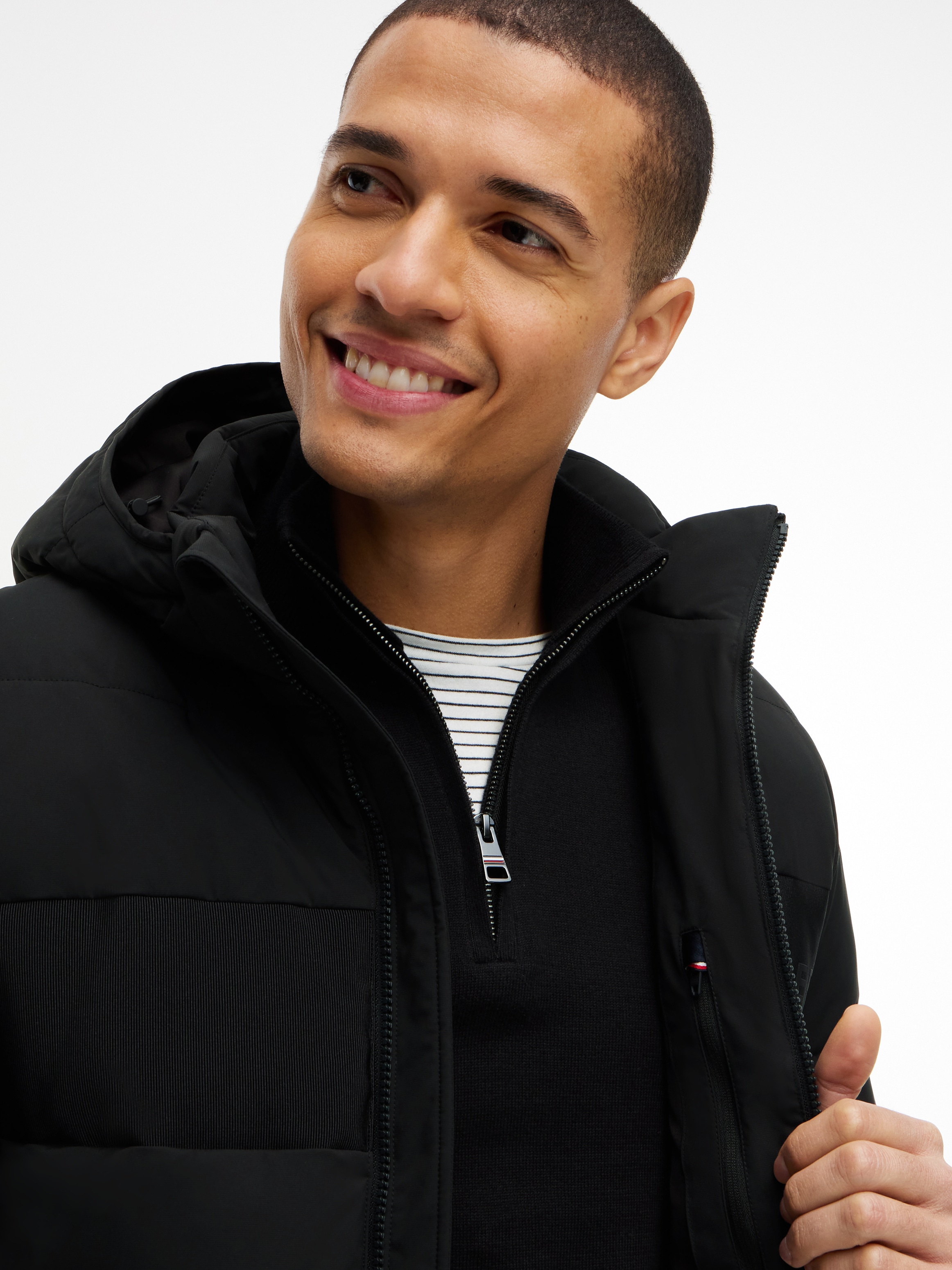Tommy Hilfiger Steppjacke »DETACHABLE HOODED BRANDED« mit Kapuze normale Passform