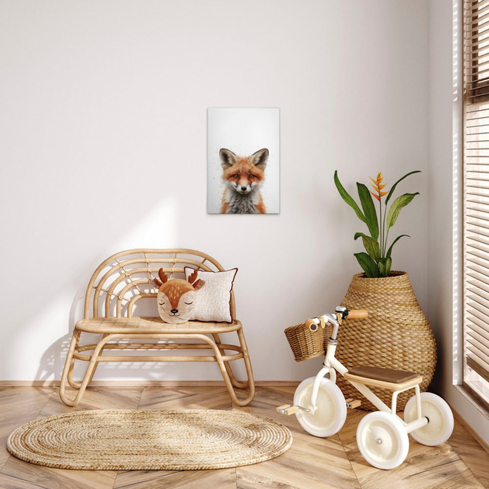 A.S. Création Leinwandbild »Baby Fox - Wandbild Weiß Braun Grau Keilrahmen günstig online kaufen