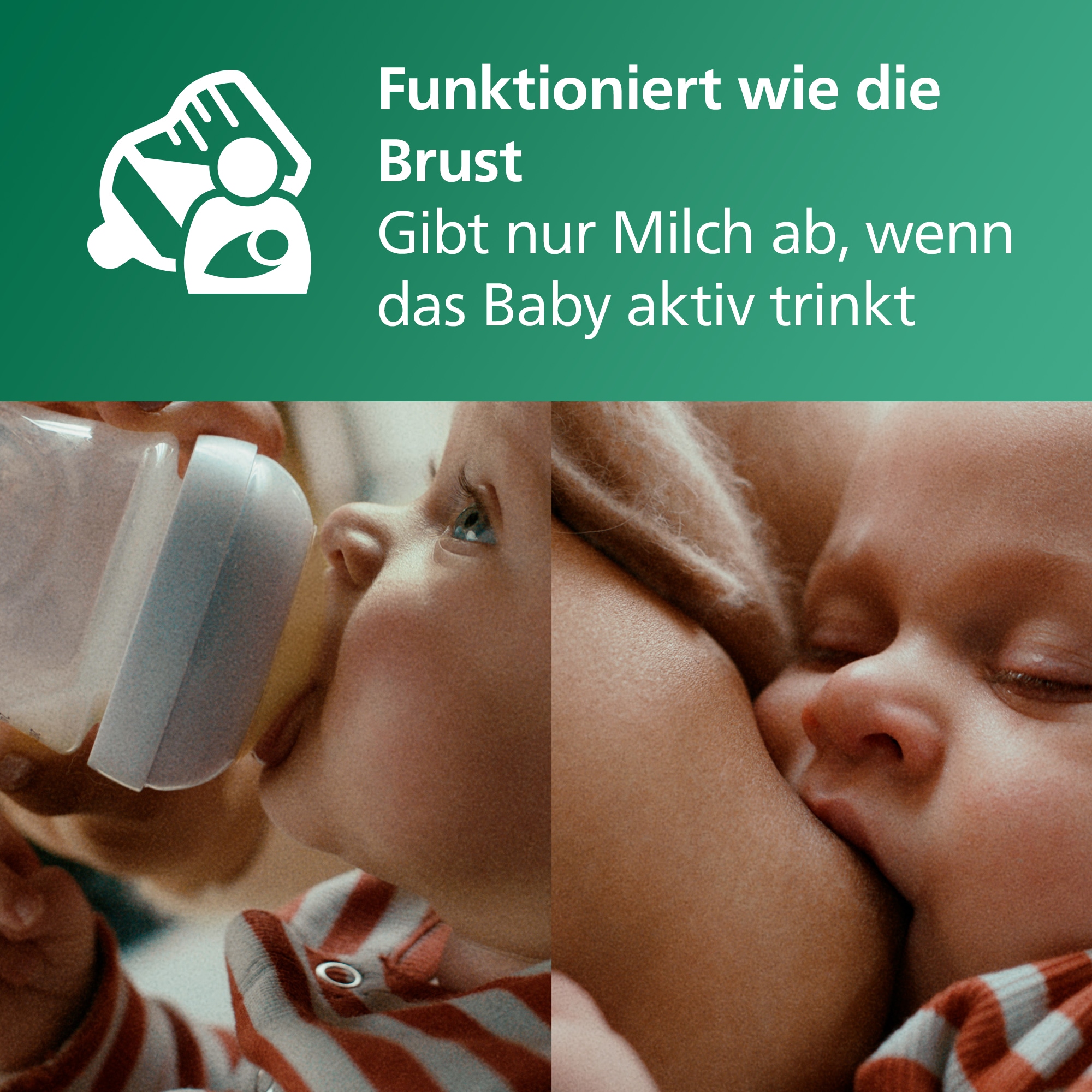 Philips AVENT Babyflasche »Natural Response Babyflasche« aus Glas, 2er-Pack, mittlere Durchflussrate