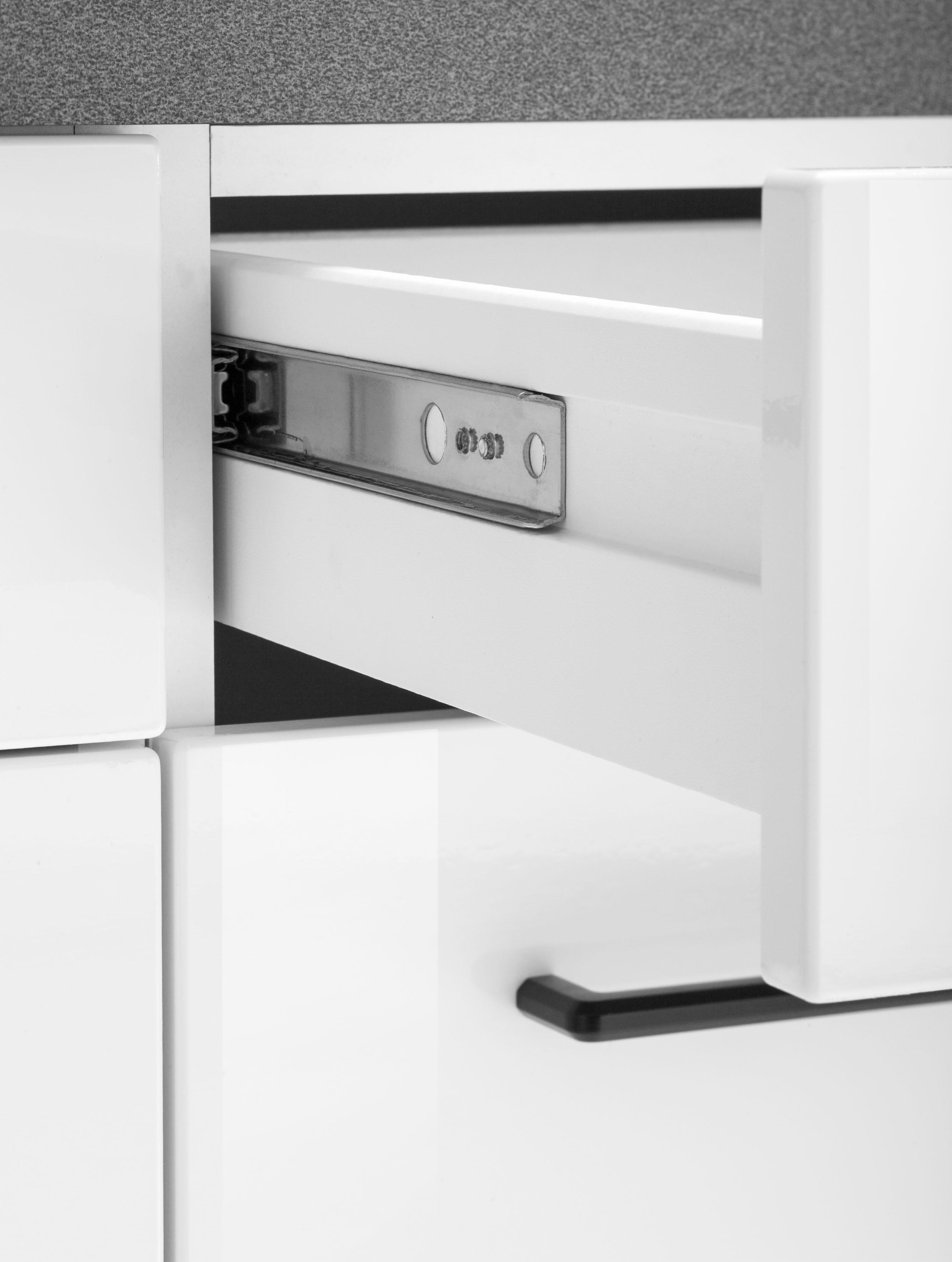 KOCHSTATION Küchenzeile »KS-Tulsa«, mit E-Geräten, Breite 210 cm, schwarze Metallgriffe, MDF Fronten