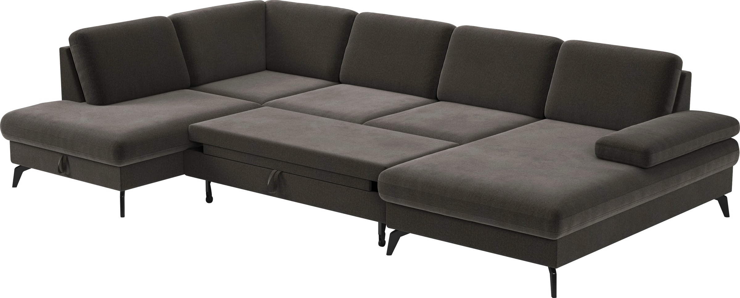 sit&more Wohnlandschaft »Morris U-Form, inkl. Sitztiefenverstellung«, wahlweise mit Armteilverstellung, Bettfunktion & Bettkasten