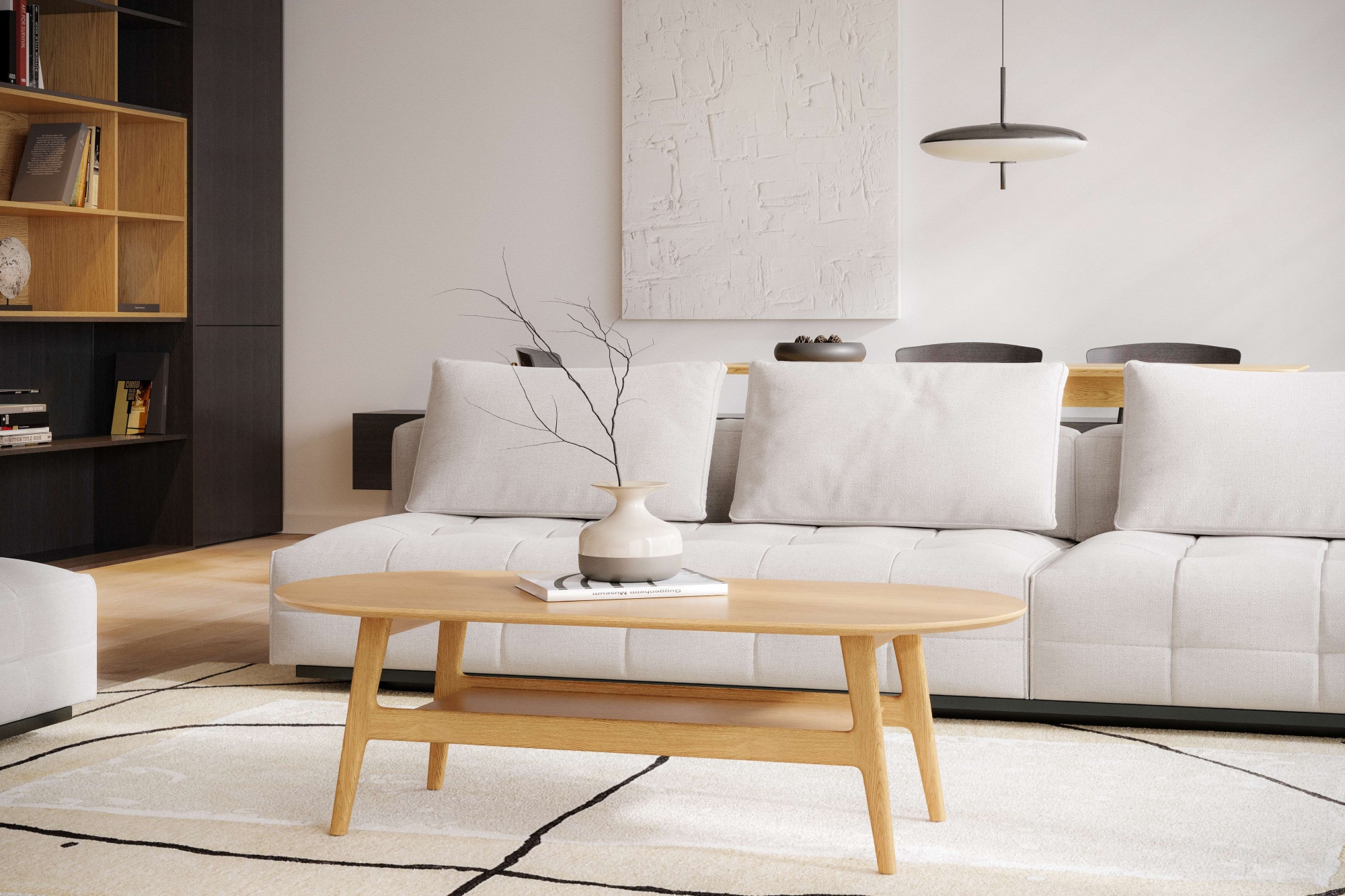 Woodman Couchtisch »Curved«, Scandi Design, Breite 130 cm günstig online kaufen