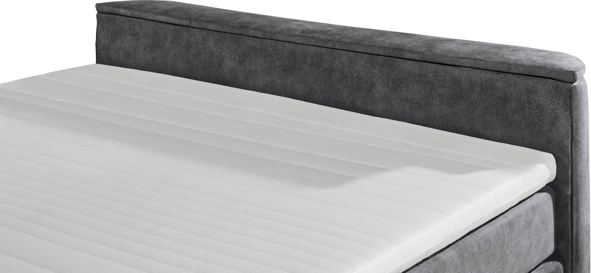 ED EXCITING DESIGN Boxspringbett »Dallas«,  inkl. Topper, LED-Beleuchtung, TV Halterung (bis 40 Zoll) und 2 Bettkästen