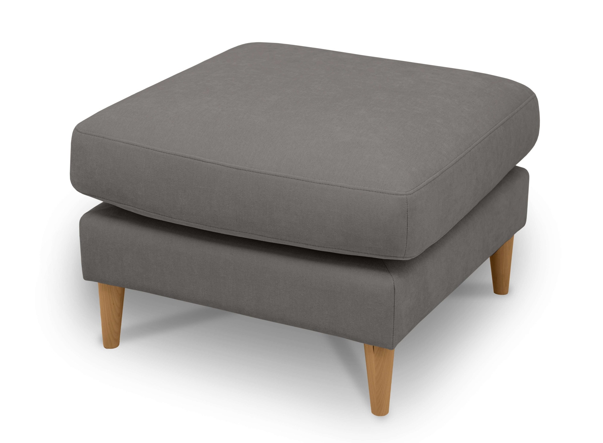 OTTO home Pouf »Finnian« Polsterhocker 70x70 cm, Chenille, Massivholzfüße