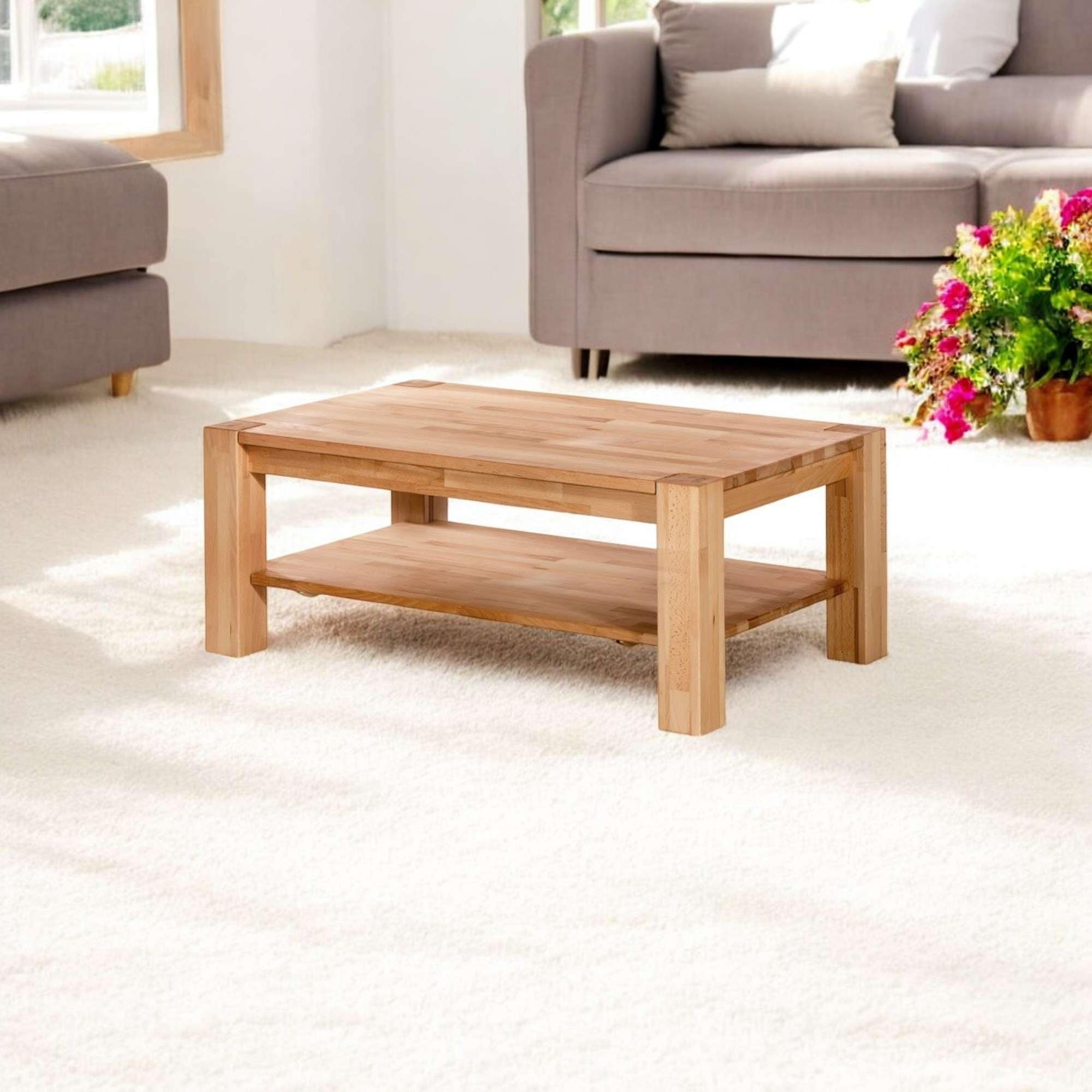 Home affaire Couchtisch »Street Kaffeetisch, Massivholz, in Buche geölt, TOP-PRODUKT«, mit Rollen, mit Ablage, classic, zeitloss