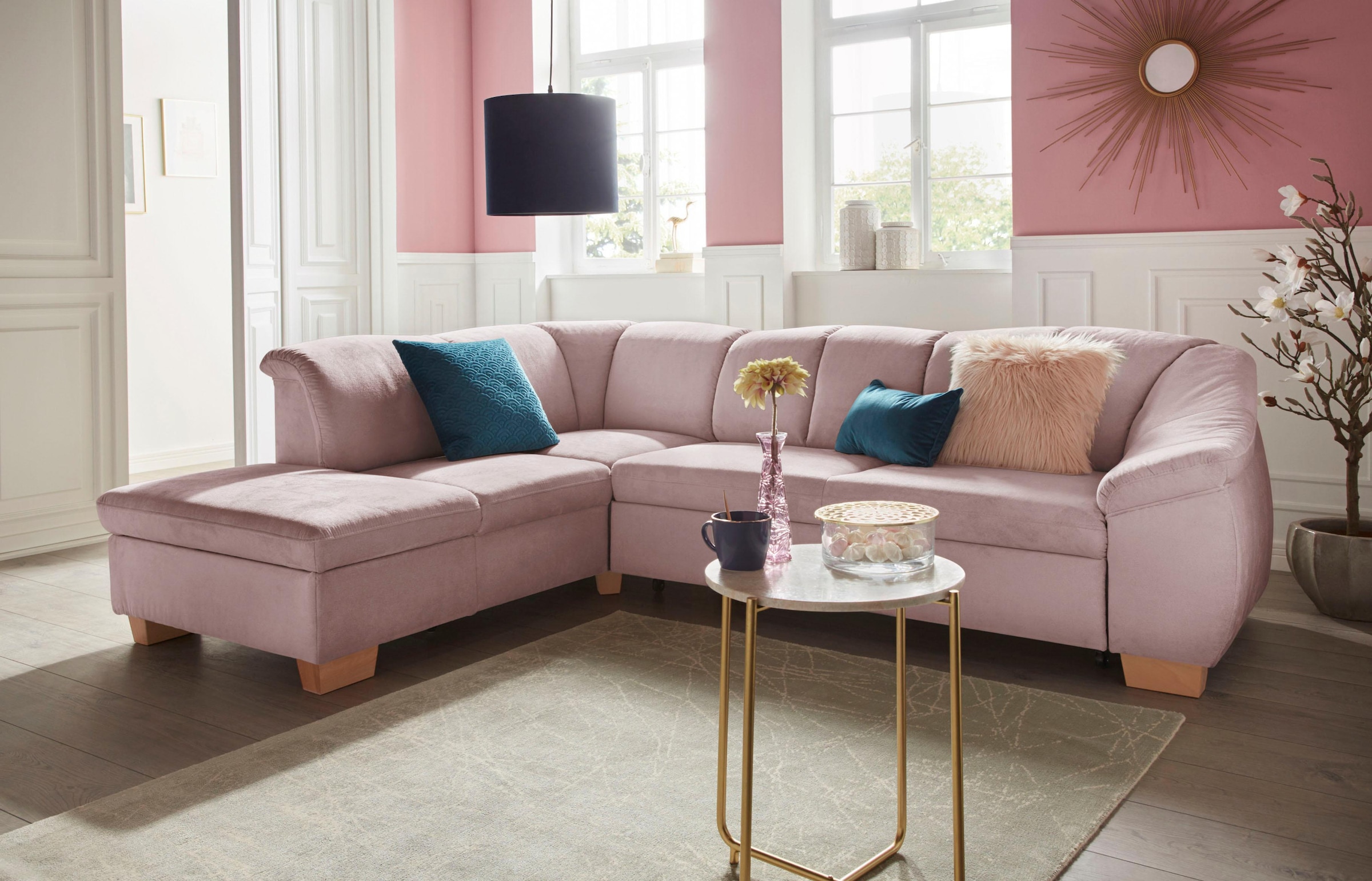 sit&more Ecksofa »Santo L-Form« mit Federkern, wahlweise mit Bettfunktion u günstig online kaufen